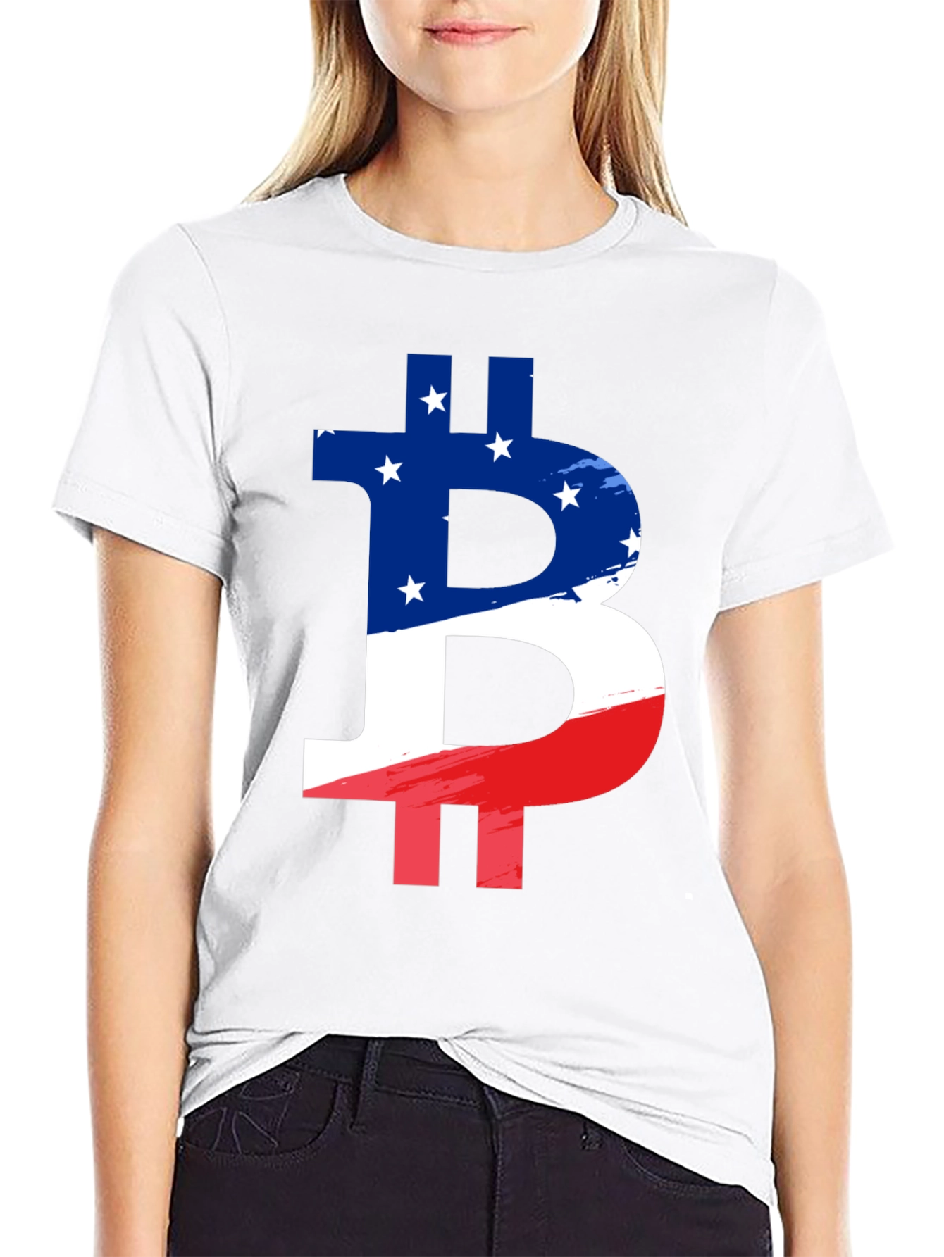 American Flag Bitcoin Graphic T-Shirt