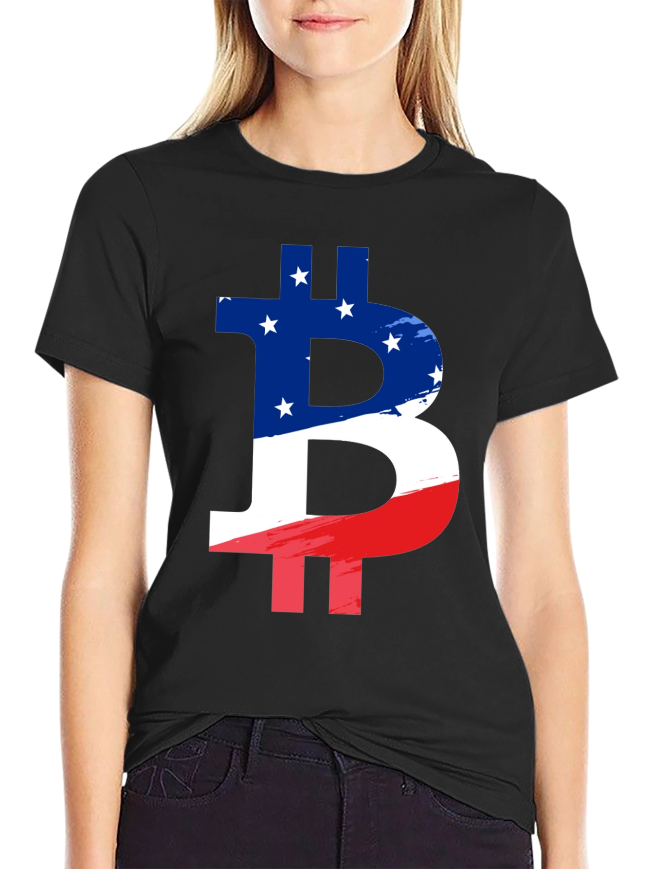 American Flag Bitcoin Graphic T-Shirt