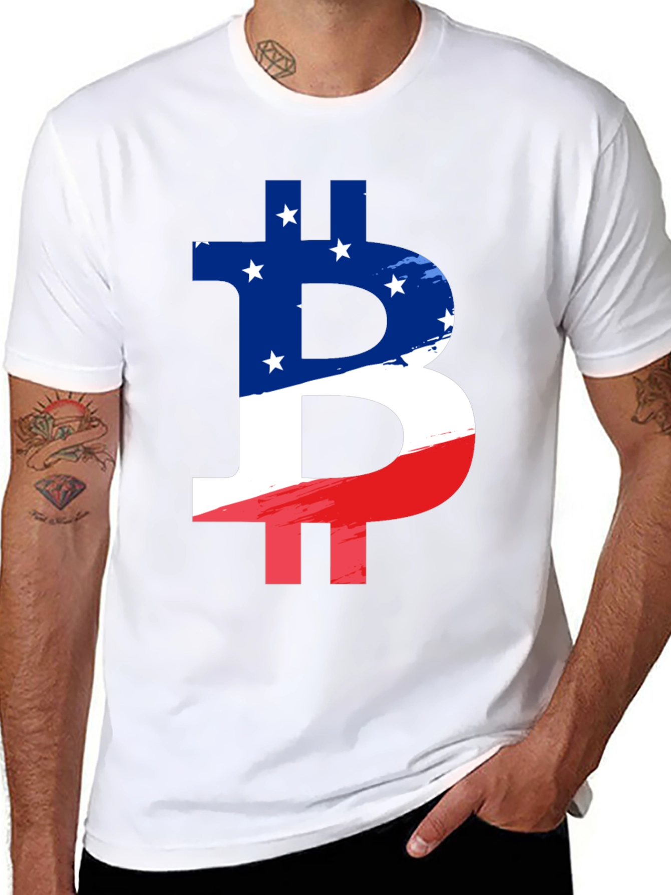 American Flag Bitcoin Graphic T-Shirt