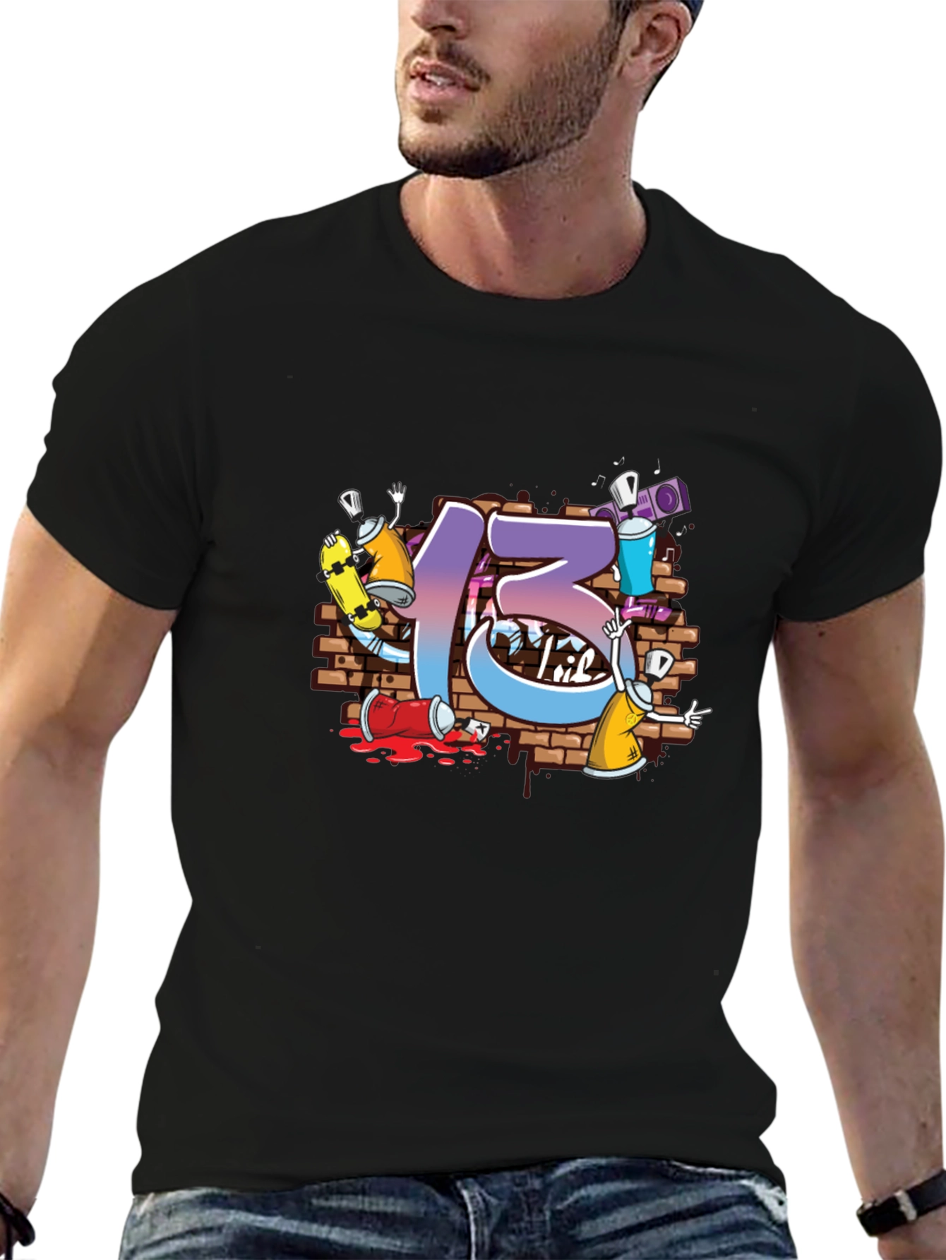 Graffiti Style Number 13 T-Shirt