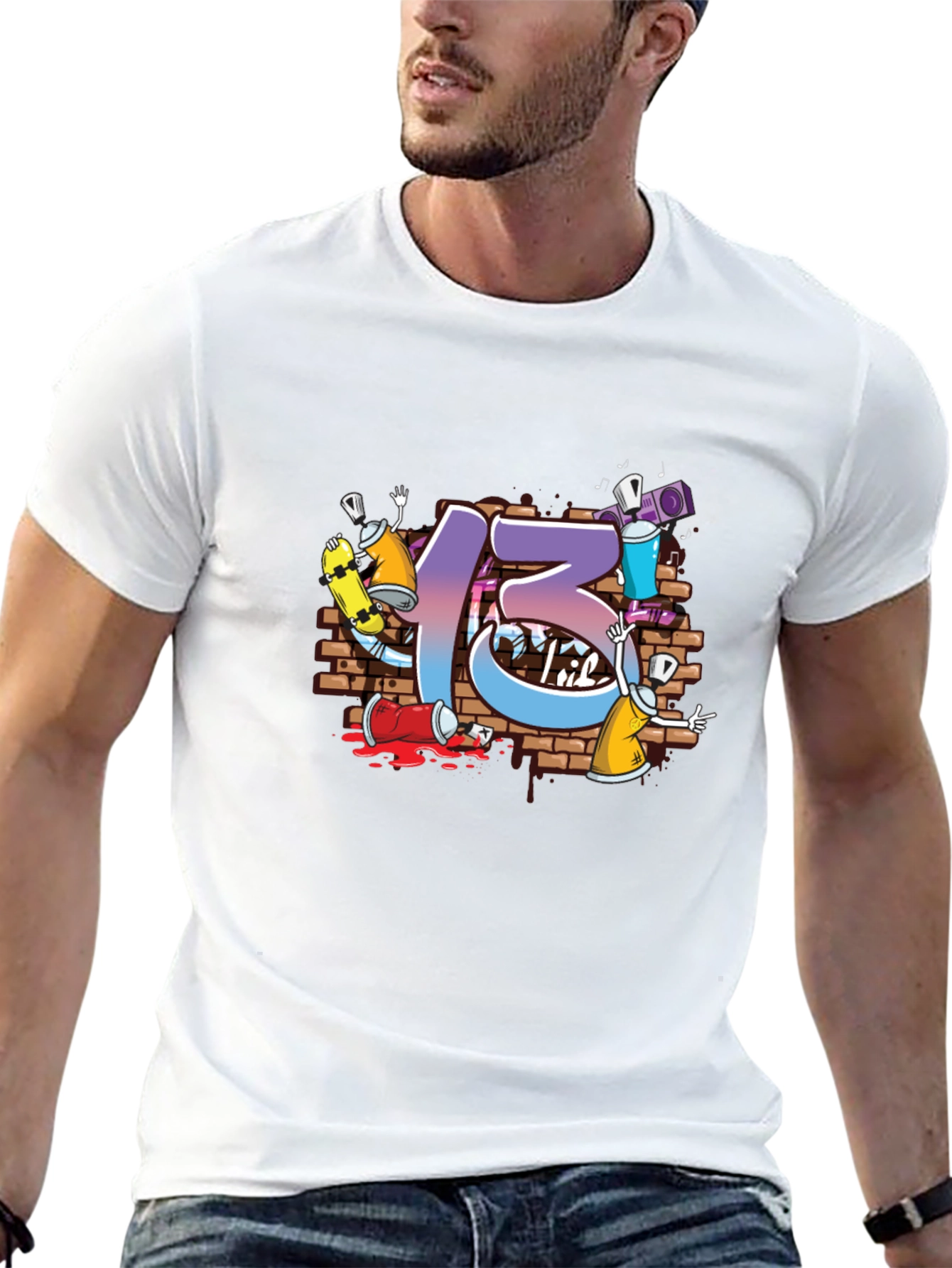 Graffiti Style Number 13 T-Shirt