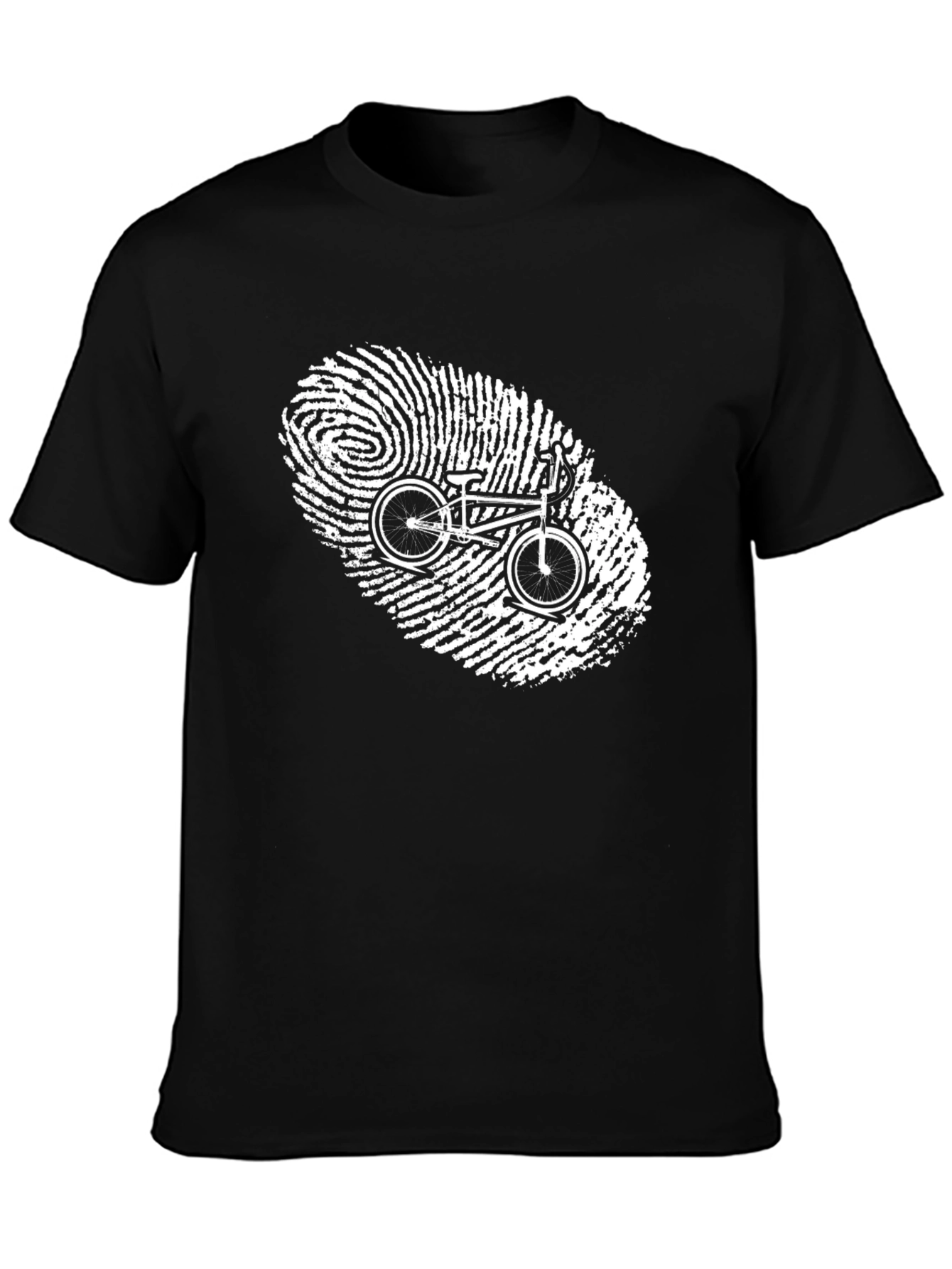 Bike Fingerprint Graphic Tee - Cool Riders Black T-Shirt