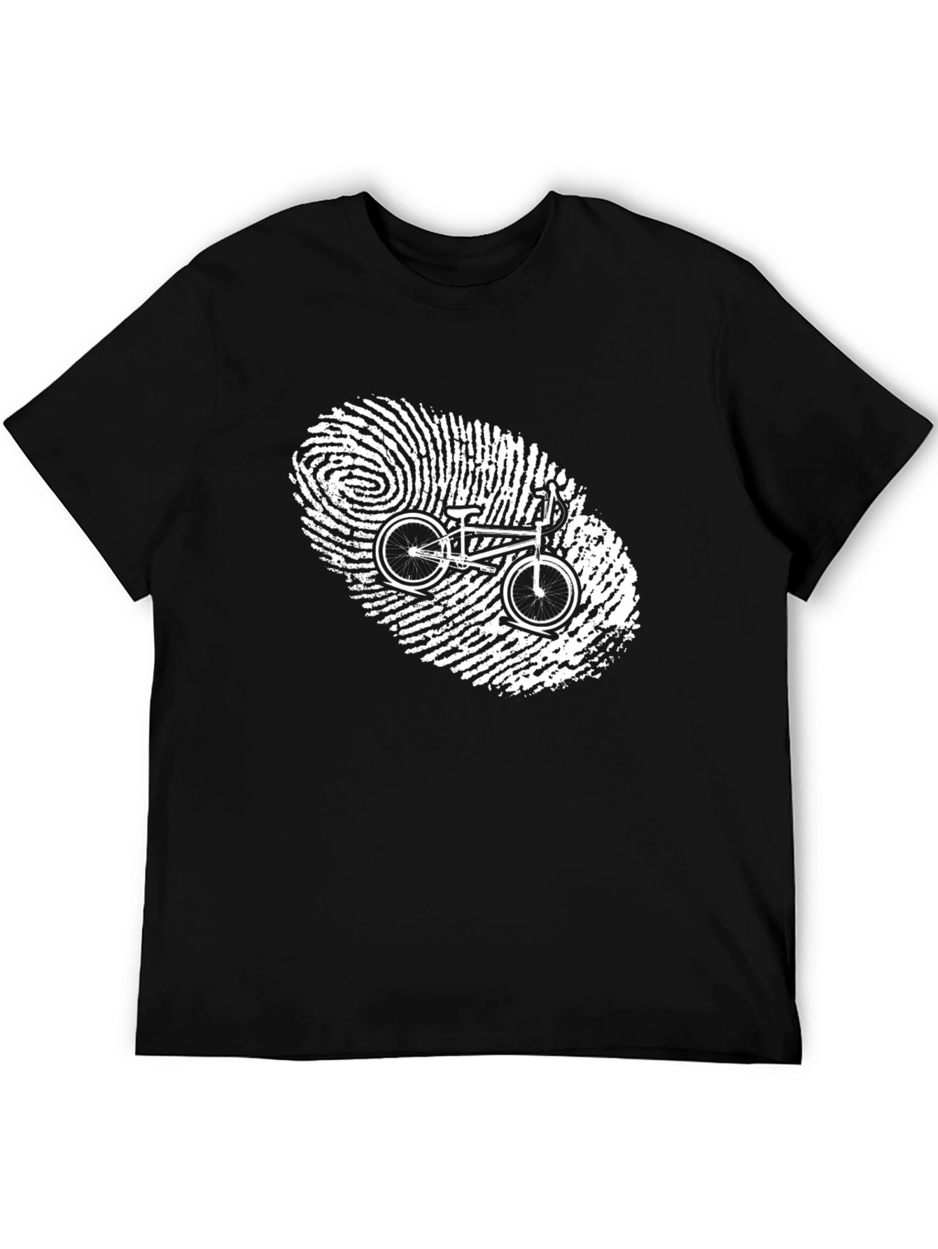 Bike Fingerprint Graphic Tee - Cool Riders Black T-Shirt
