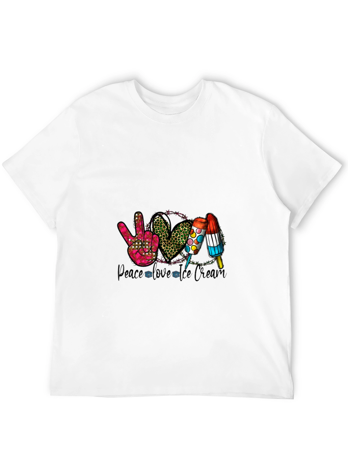 Peace Love Ice Cream Graphic T-Shirt