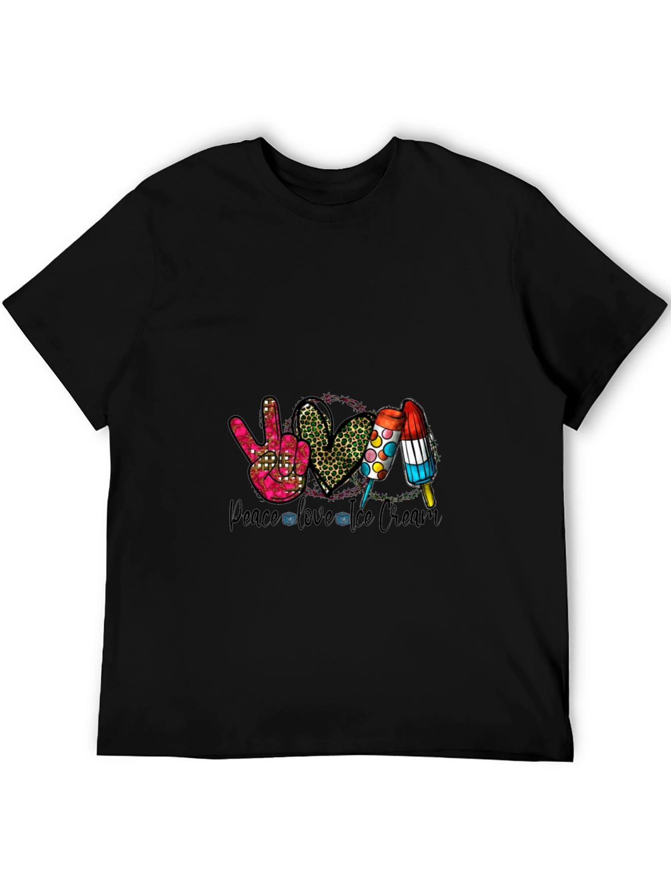 Peace Love Ice Cream Graphic T-Shirt
