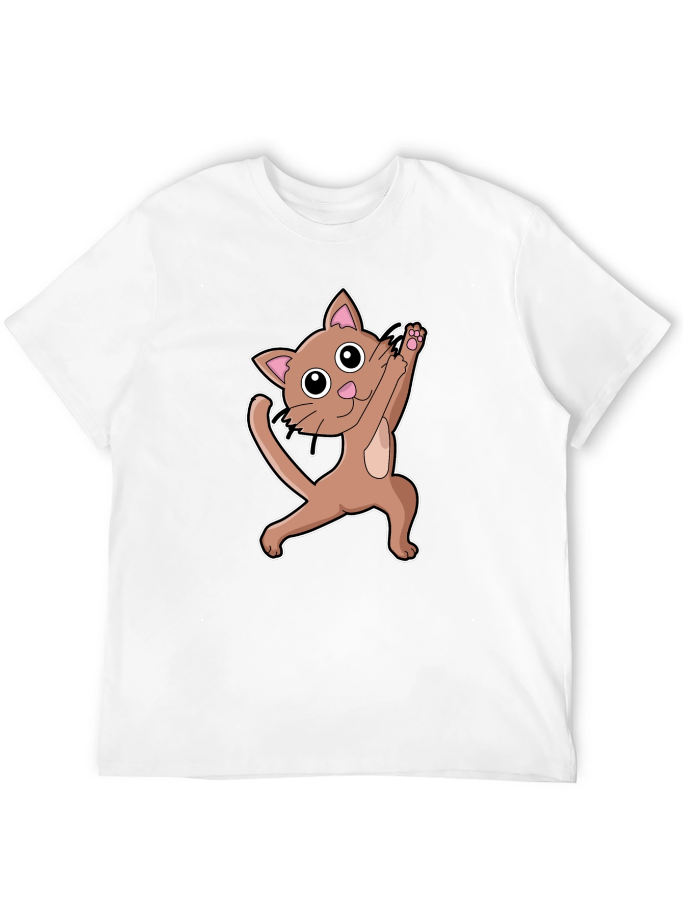 Dabbing Cat Graphic T-Shirt - Trendy Animal Tee