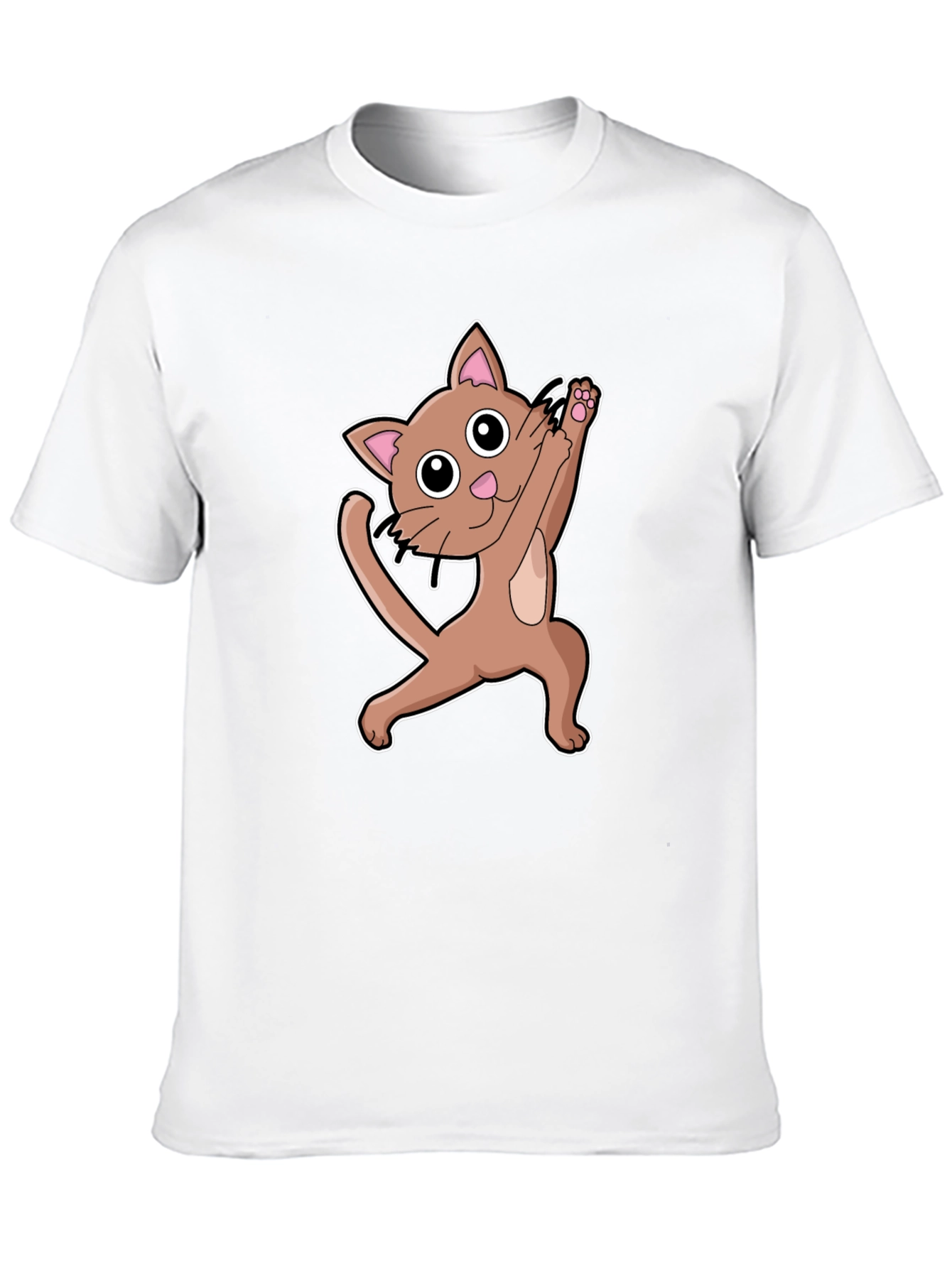 Dabbing Cat Graphic T-Shirt - Trendy Animal Tee