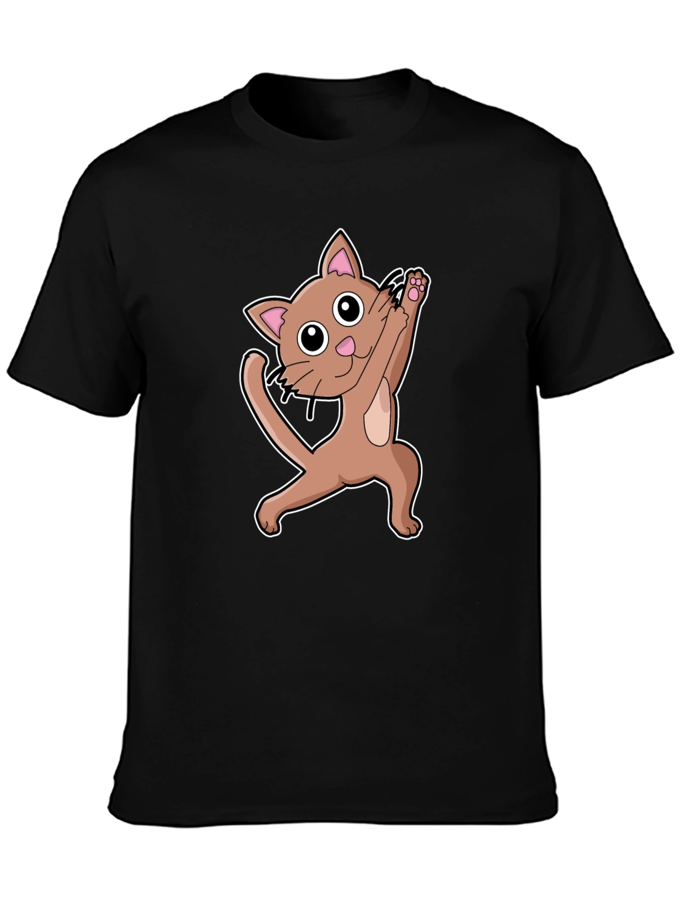 Dabbing Cat Graphic T-Shirt - Trendy Animal Tee