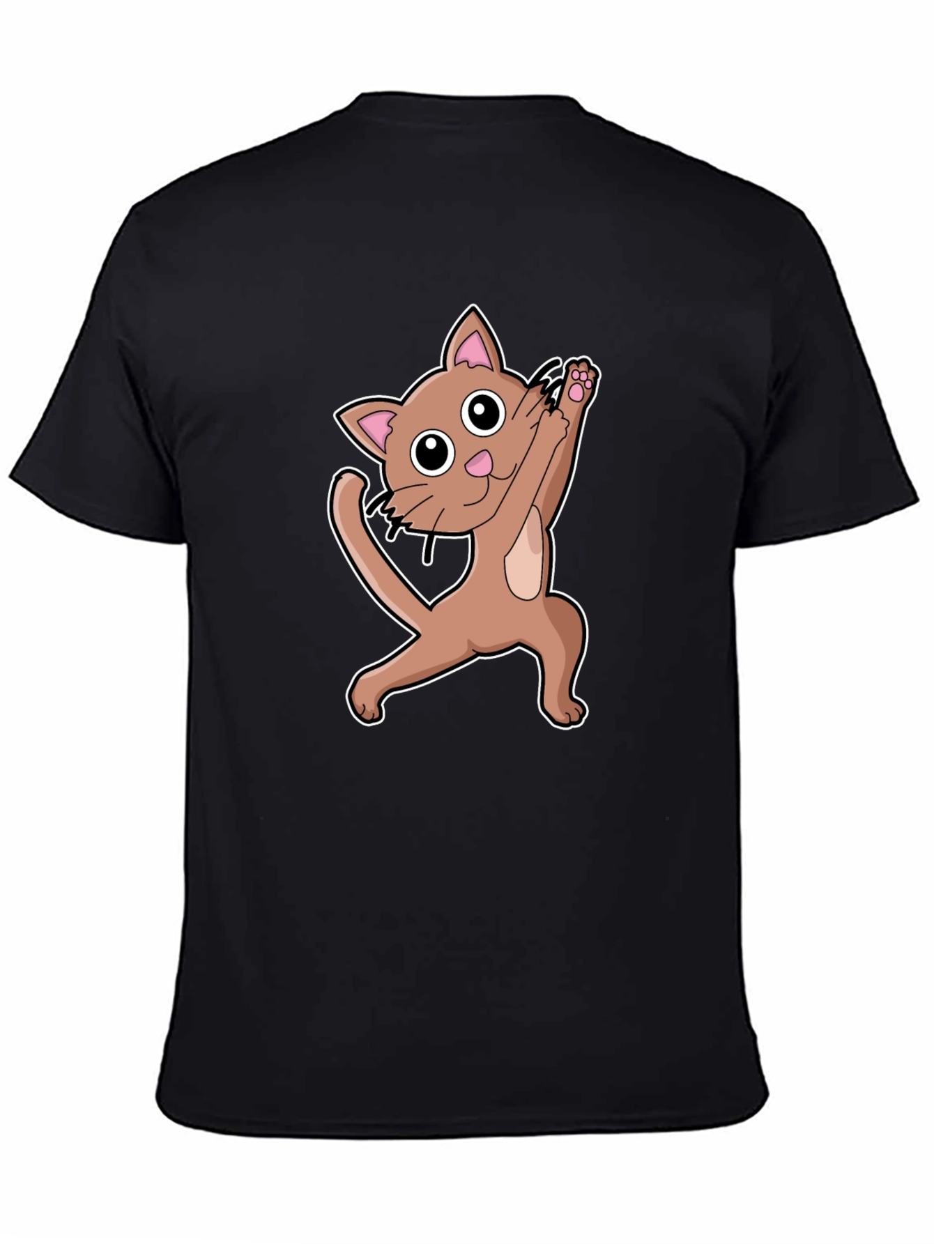 Dabbing Cat Graphic T-Shirt - Trendy Animal Tee