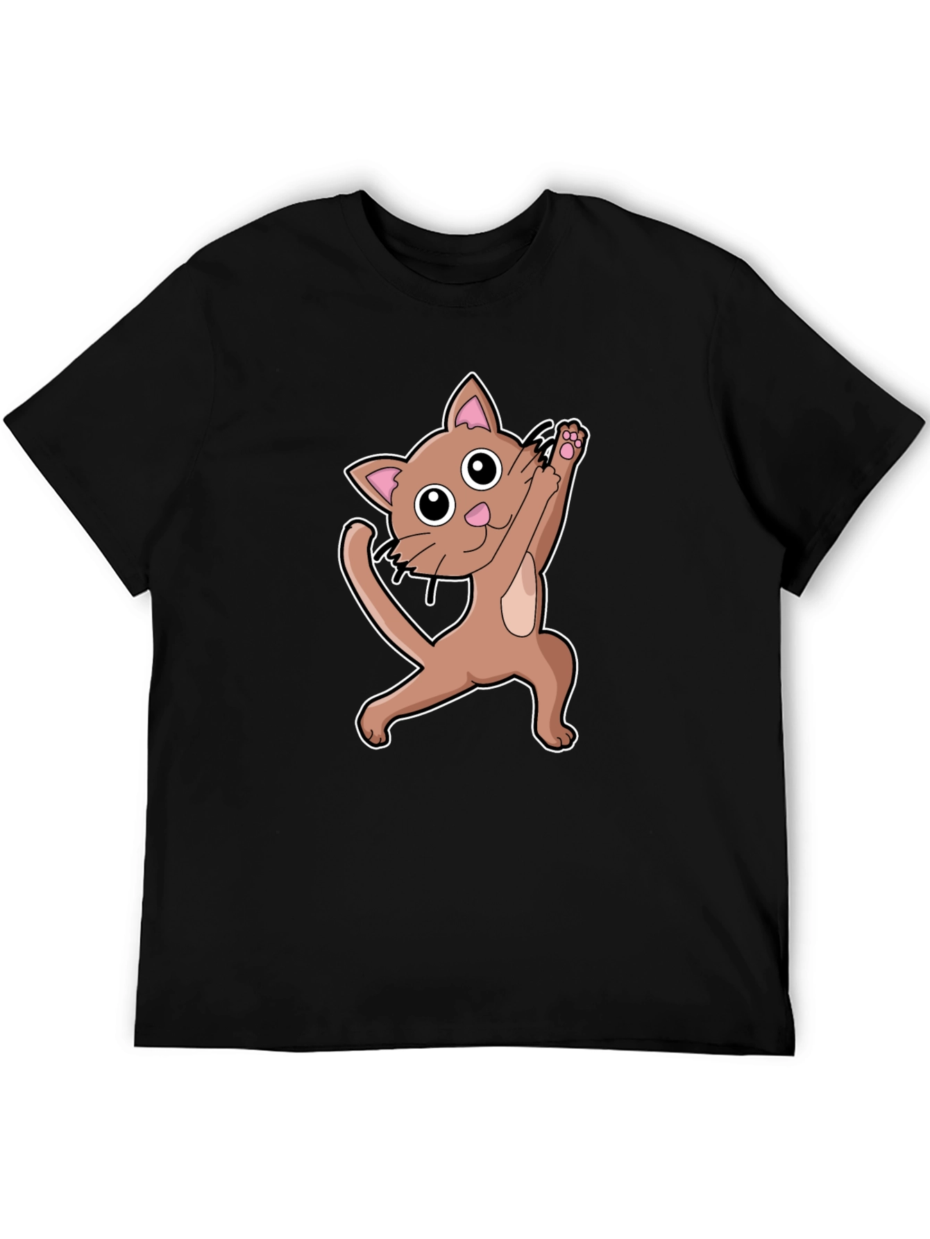 Dabbing Cat Graphic T-Shirt - Trendy Animal Tee