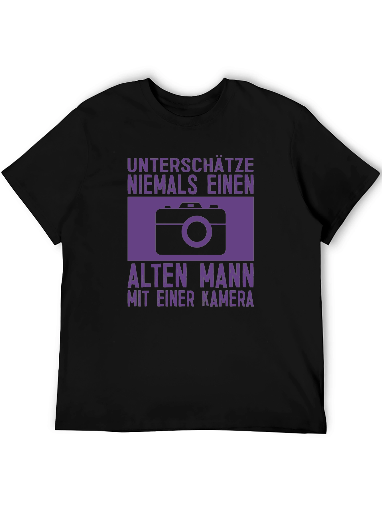Old Man with Camera Graphic Tee - Black