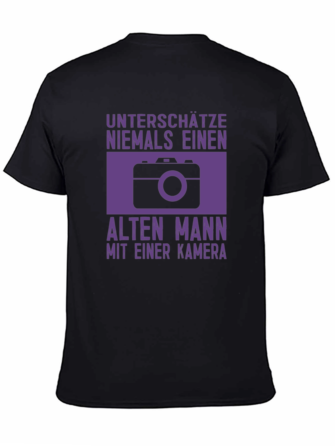 Old Man with Camera Graphic Tee - Black