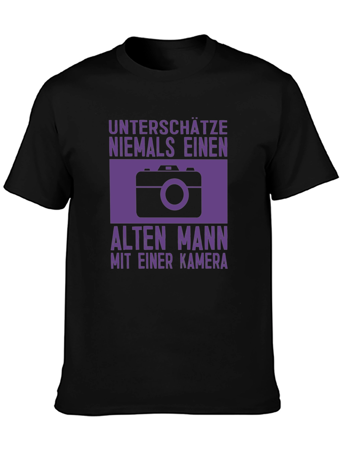 Old Man with Camera Graphic Tee - Black