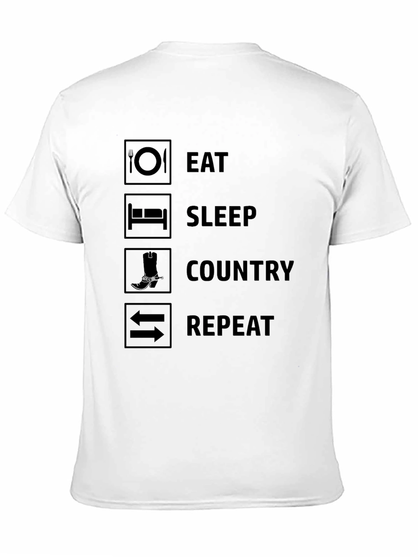Eat Sleep Country Repeat Black T-Shirt