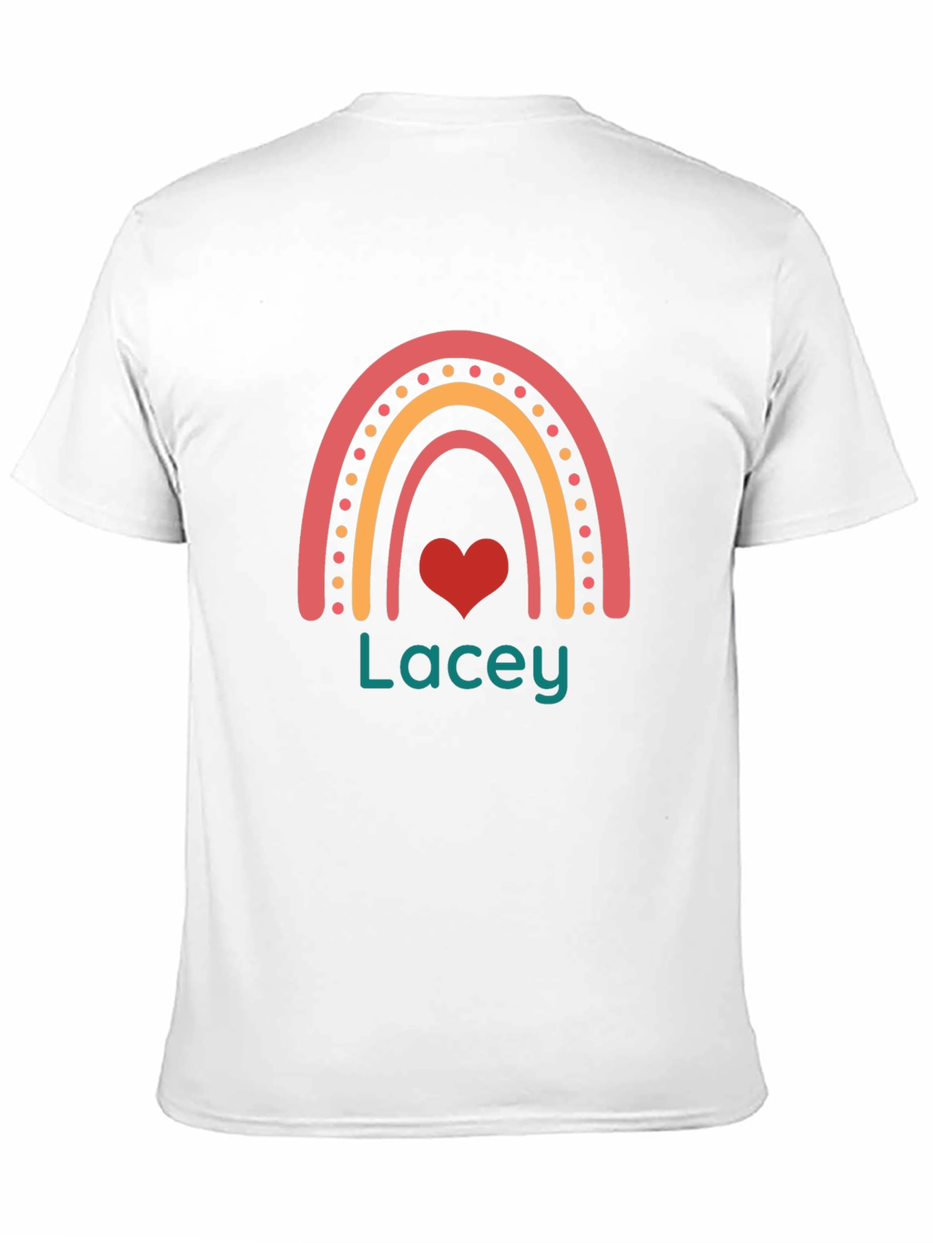 Personalized Lacey Rainbow Heart T-Shirt