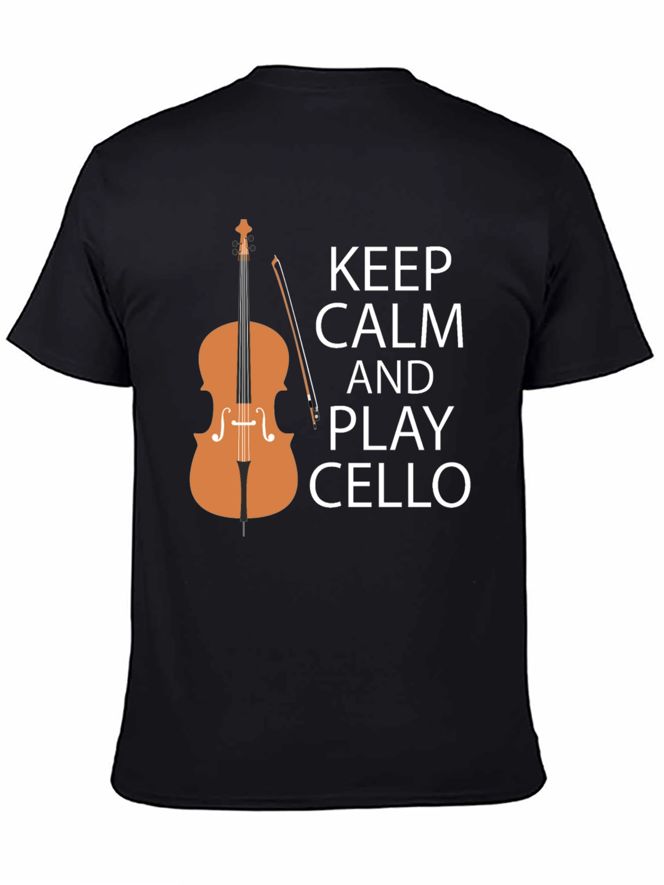 Keep Calm and Play Cello Black T-Shirt