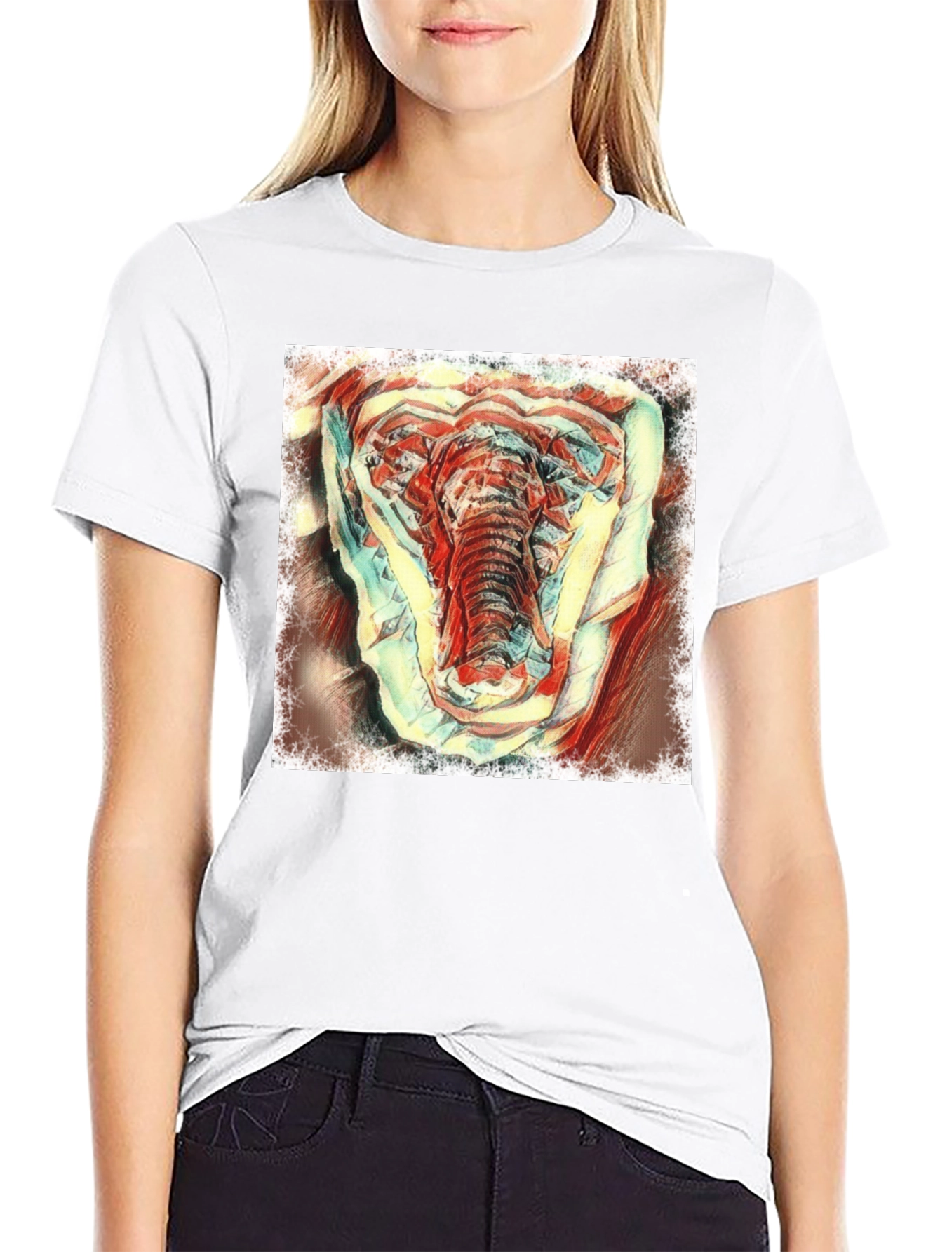 Elephant Art Graphic Tee - Mens Black T-Shirt