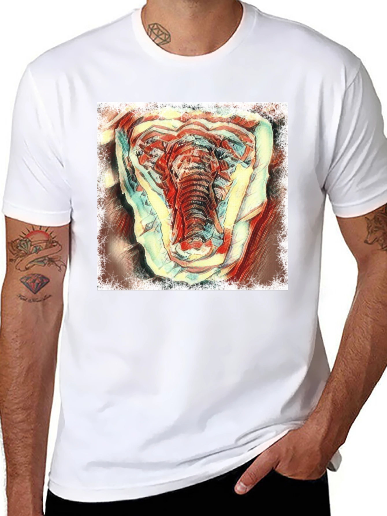 Elephant Art Graphic Tee - Mens Black T-Shirt