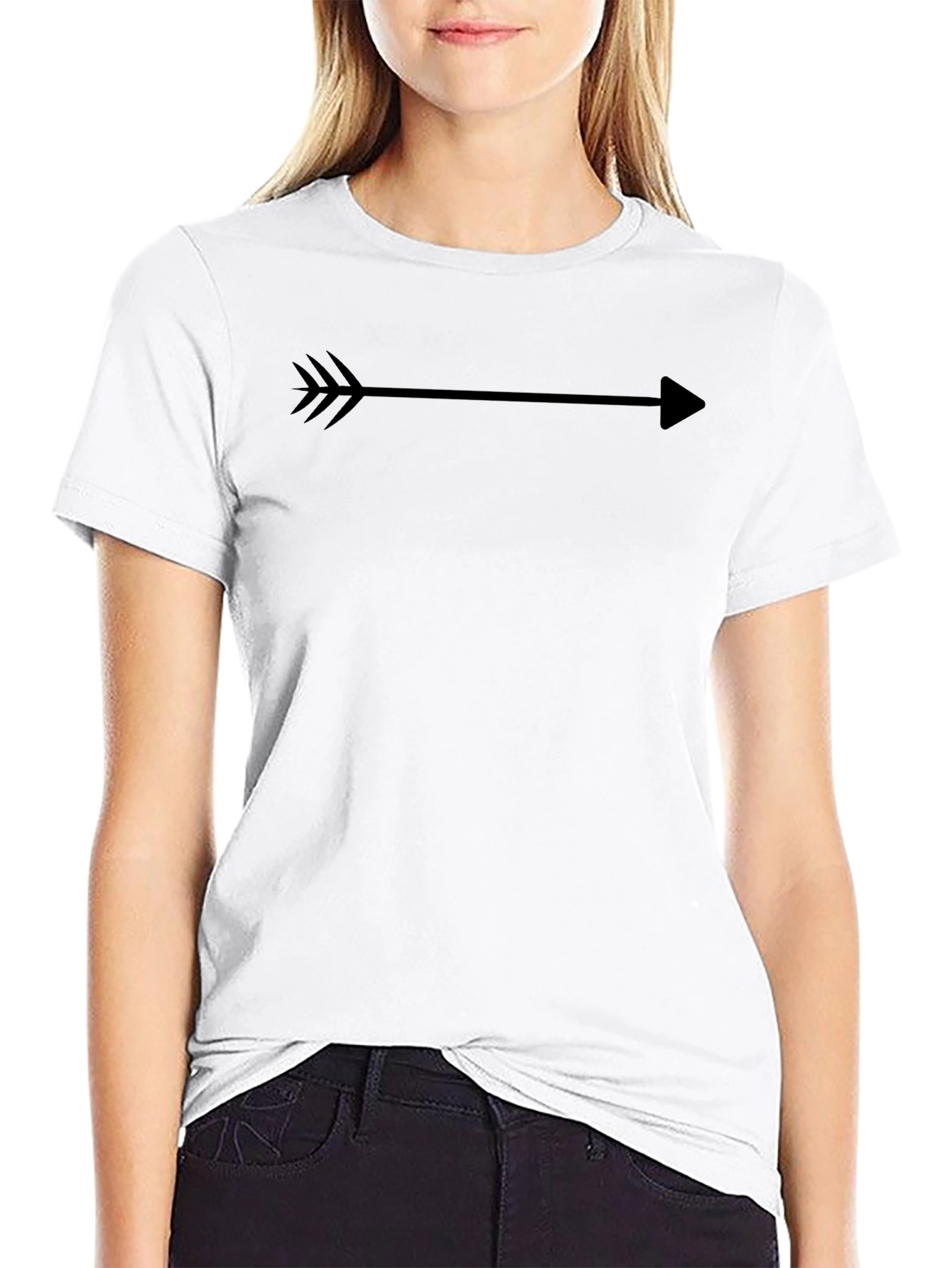 Minimalist Arrow Graphic Tee - Black