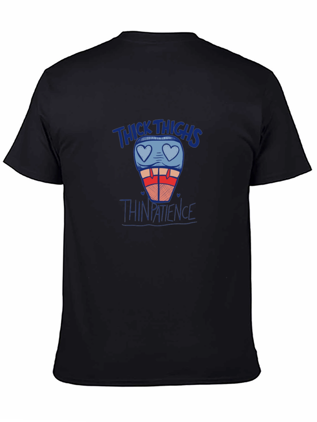 Thick Thighs Thin Patience Graphic Tee - Black T-Shirt