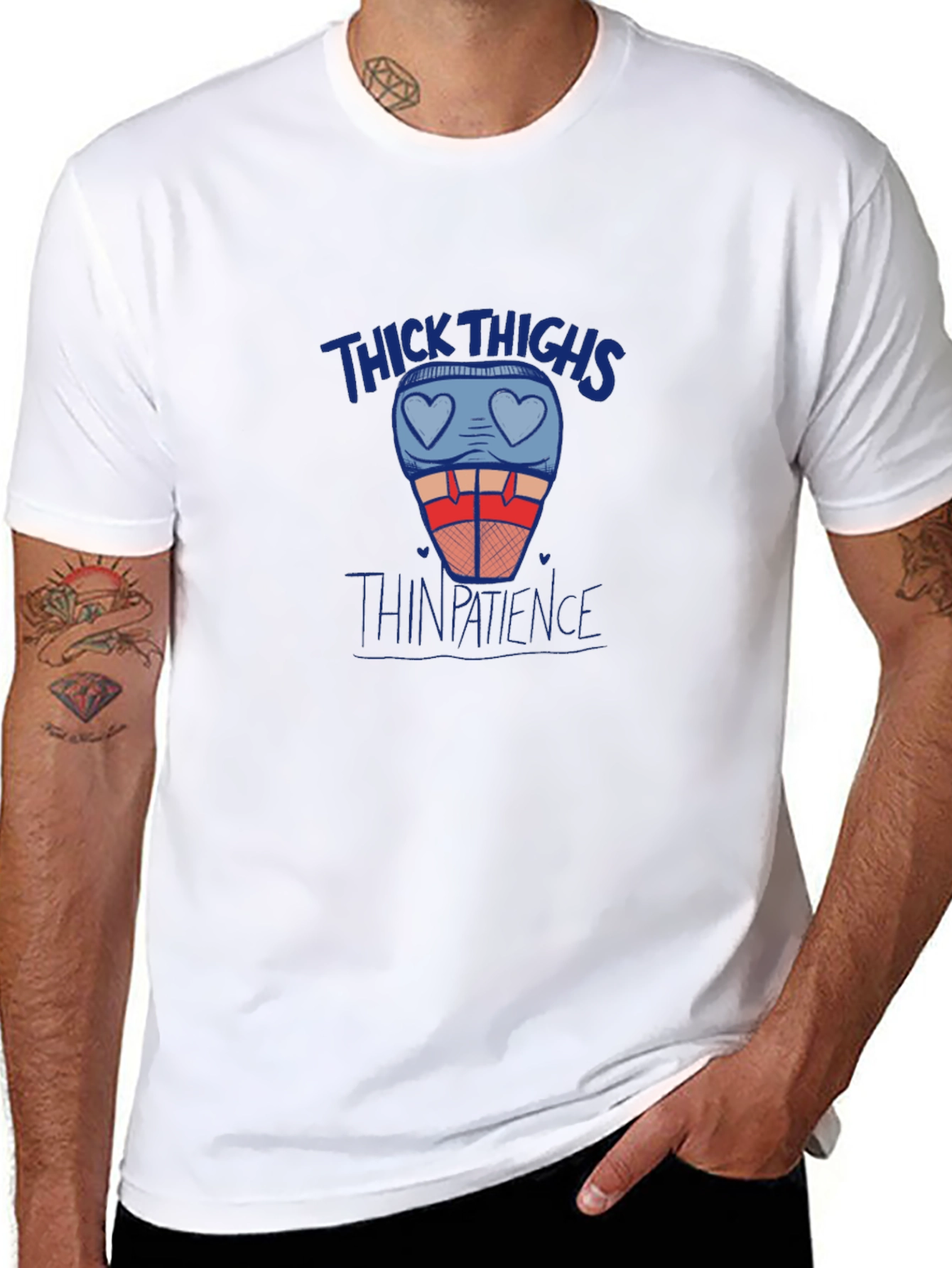 Thick Thighs Thin Patience Graphic Tee - Black T-Shirt