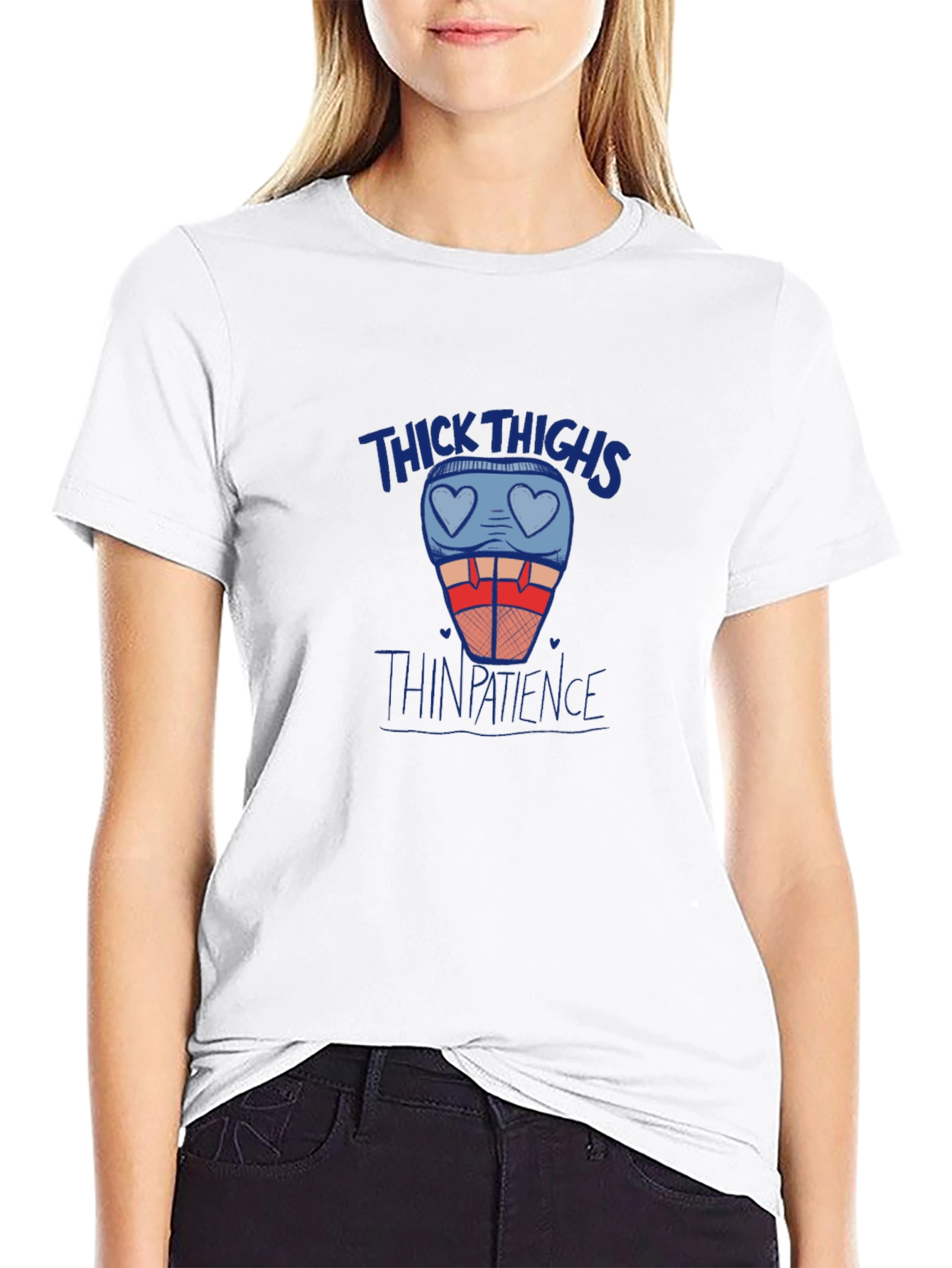 Thick Thighs Thin Patience Graphic Tee - Black T-Shirt