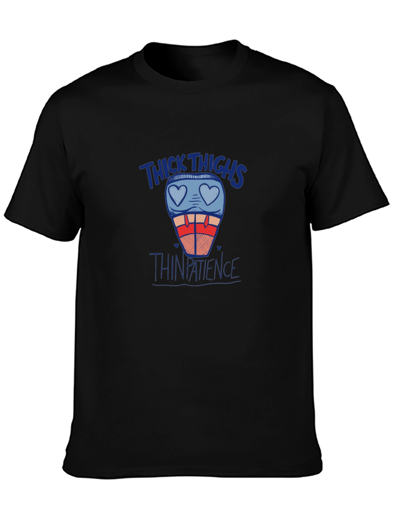 Thick Thighs Thin Patience Graphic Tee - Black T-Shirt