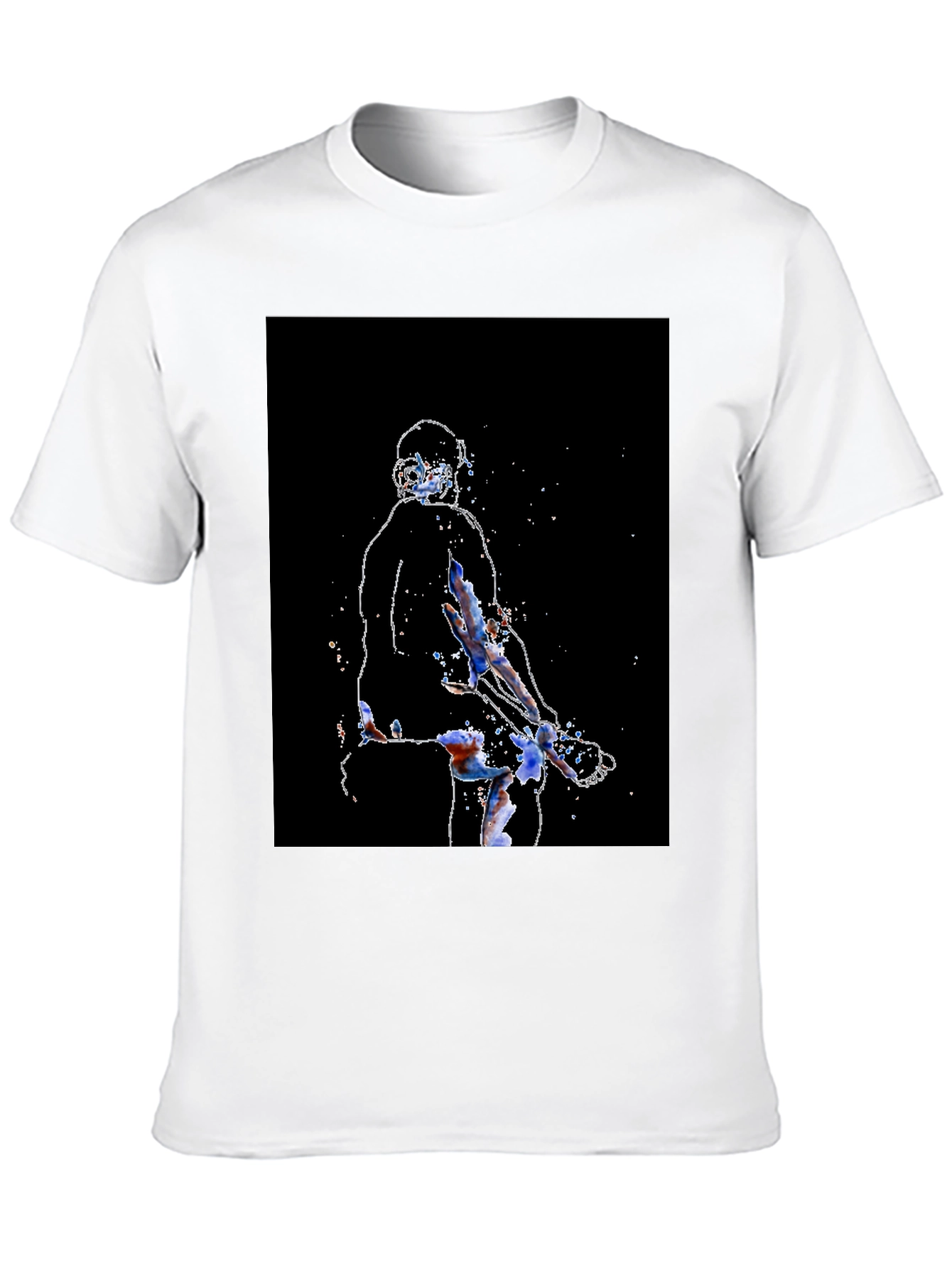 Abstract Athlete Graphic Tee - Black