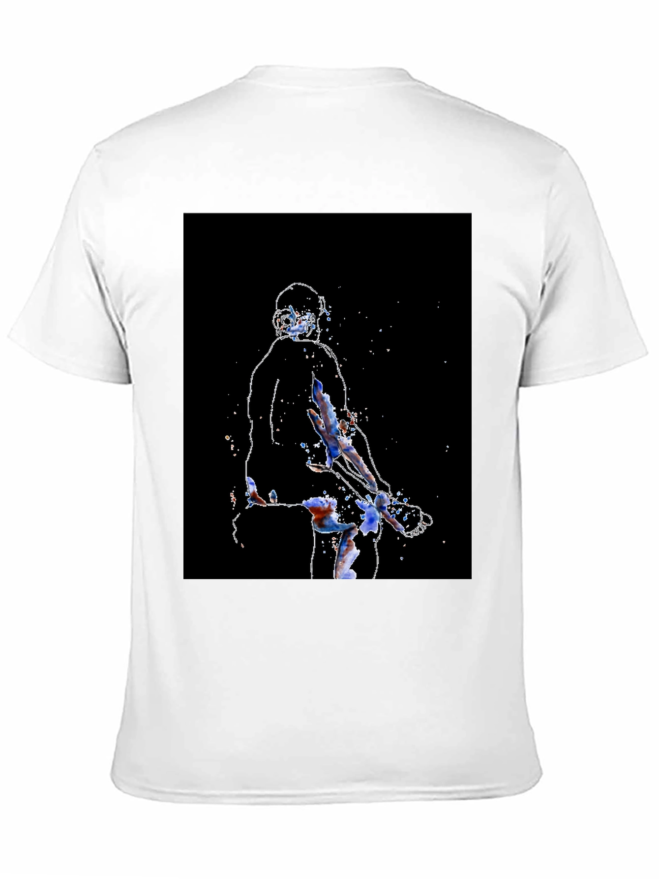 Abstract Athlete Graphic Tee - Black