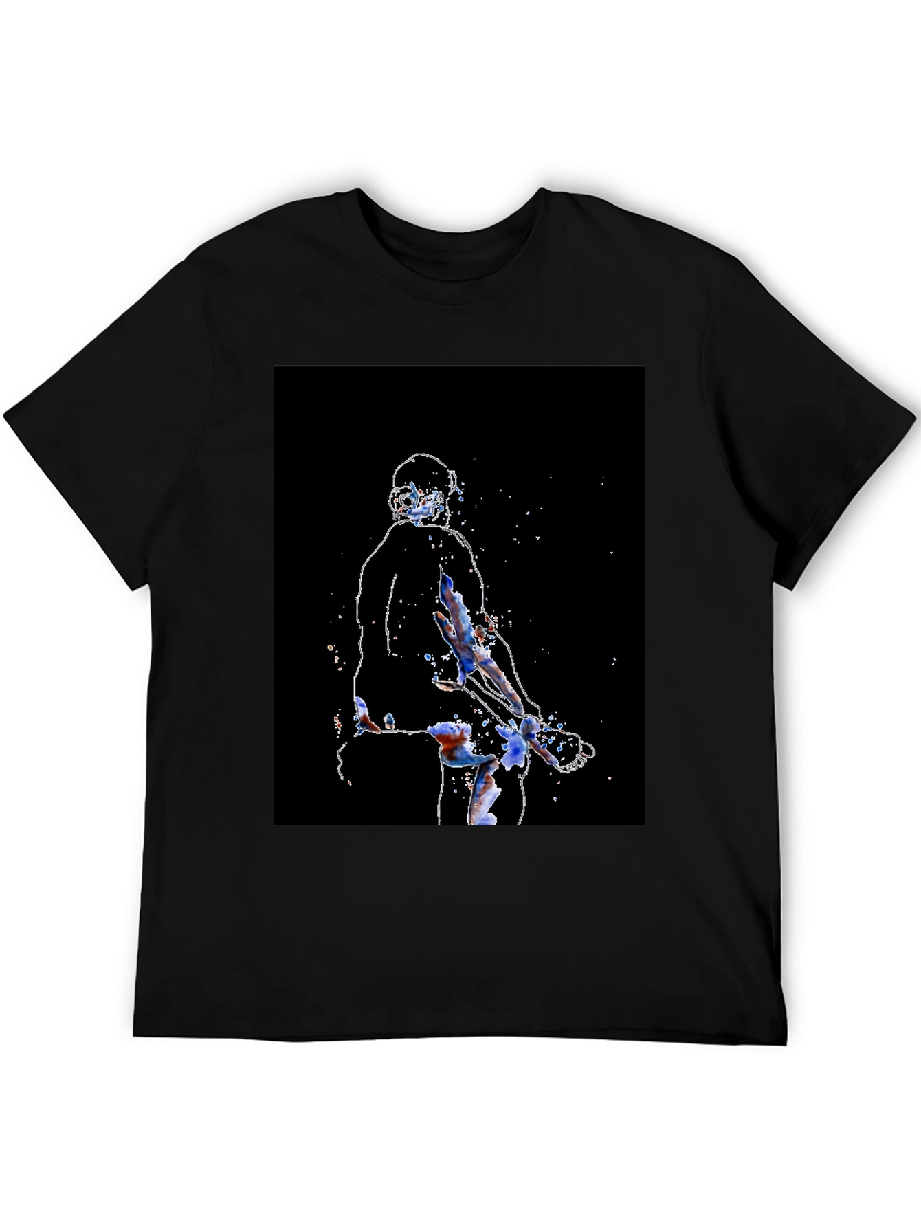 Abstract Athlete Graphic Tee - Black