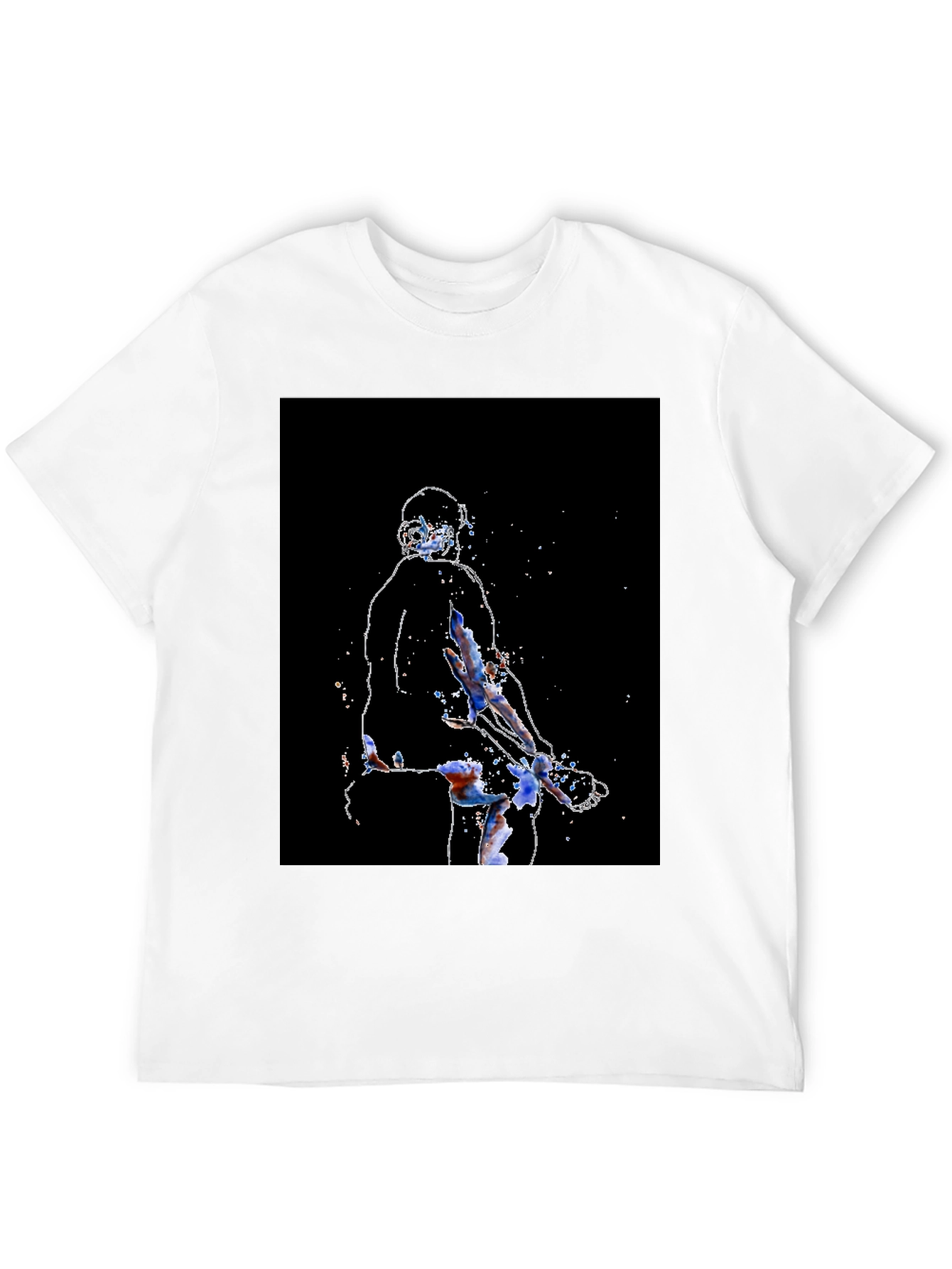 Abstract Athlete Graphic Tee - Black