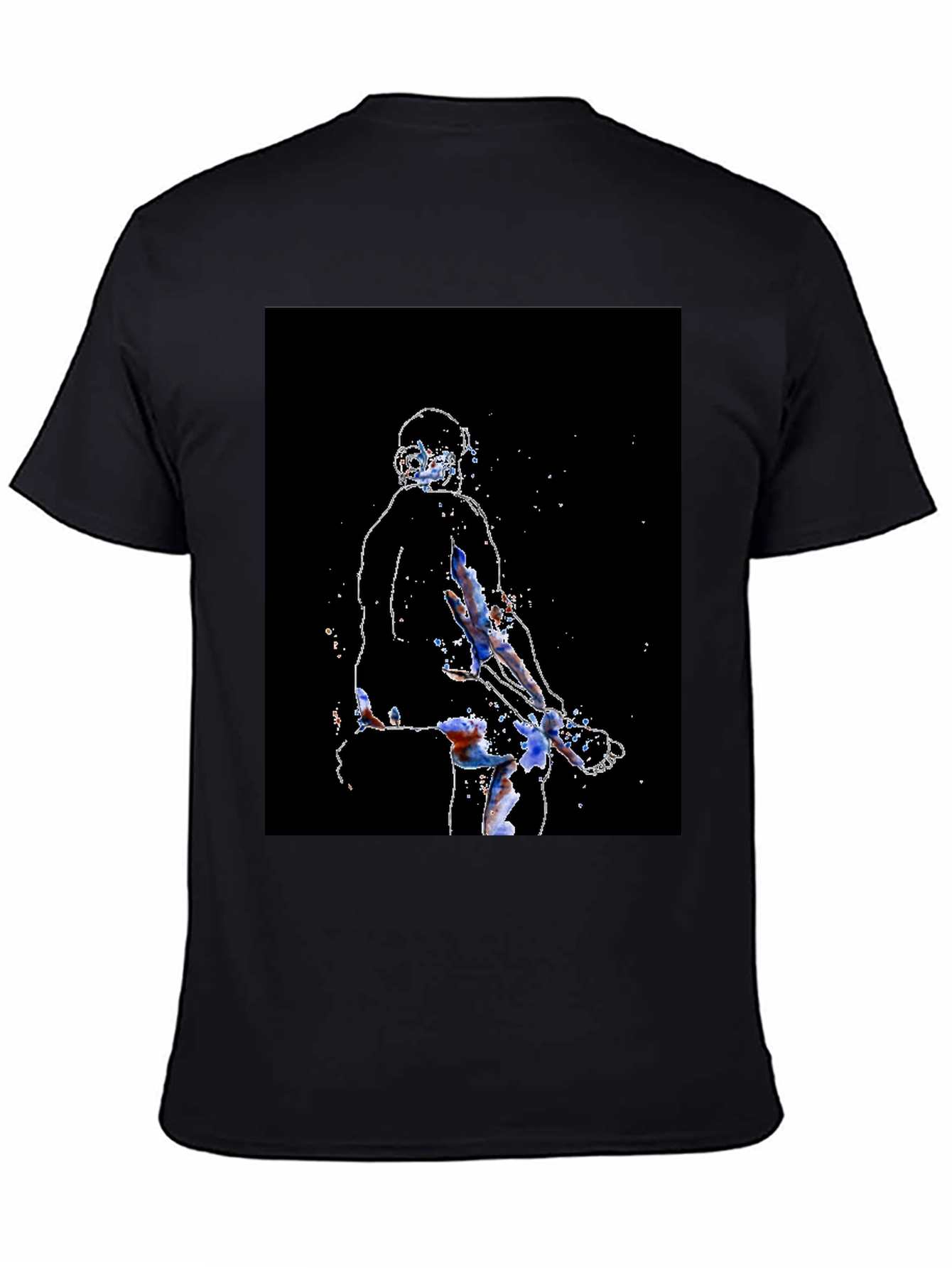 Abstract Athlete Graphic Tee - Black
