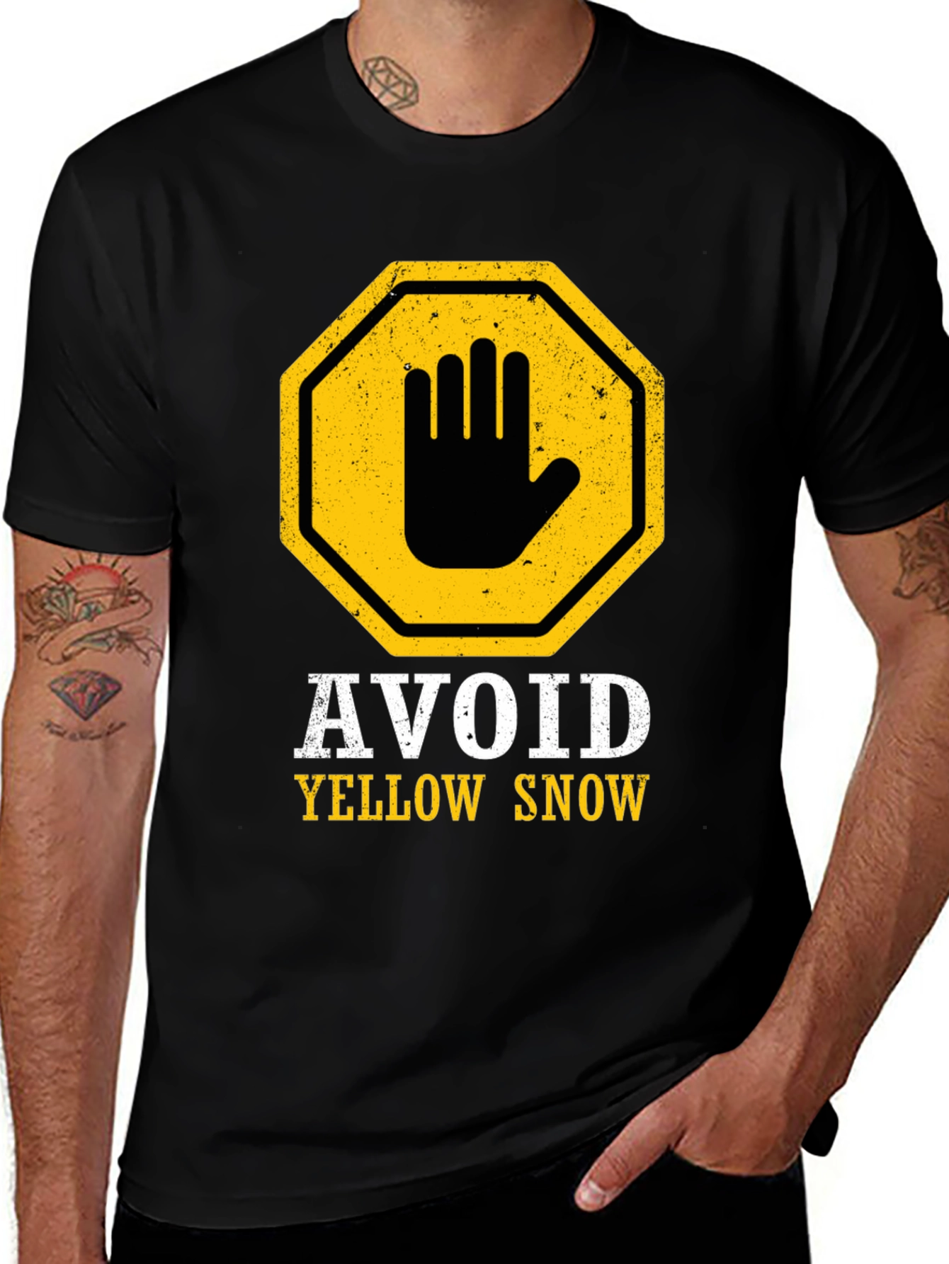 Avoid Yellow Snow Graphic Tee - Funny Warning T-Shirt