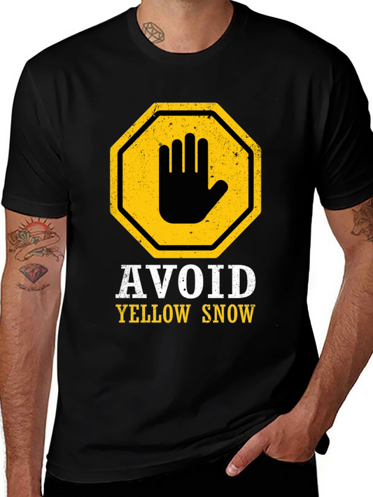 Avoid Yellow Snow Graphic Tee - Funny Warning T-Shirt