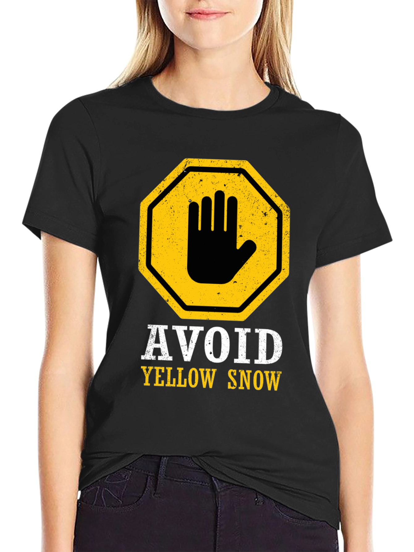 Avoid Yellow Snow Graphic Tee - Funny Warning T-Shirt