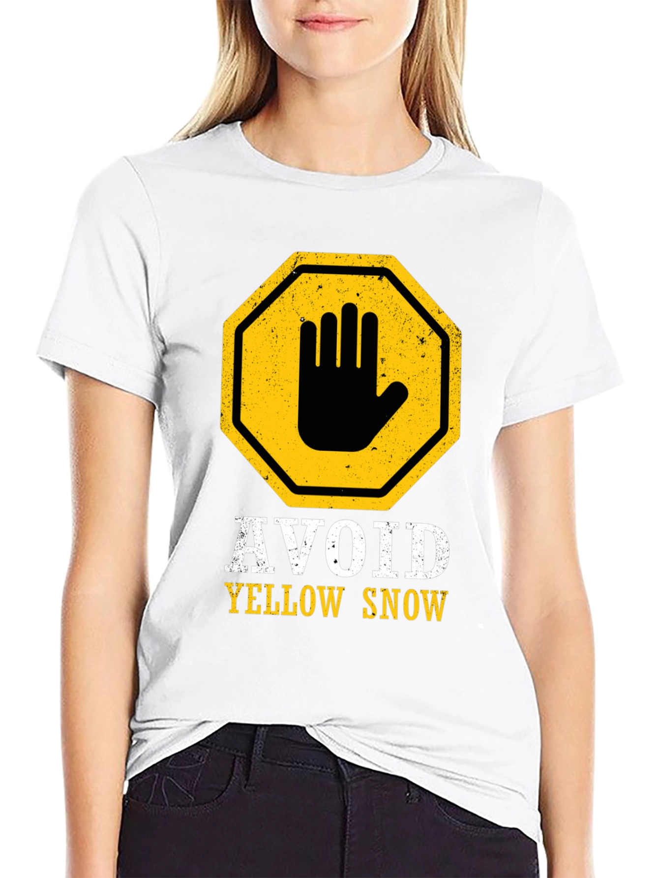 Avoid Yellow Snow Graphic Tee - Funny Warning T-Shirt