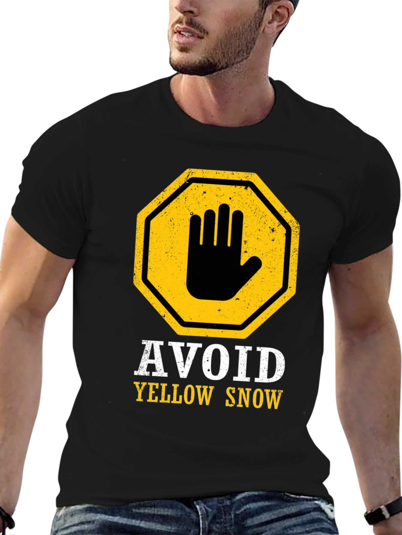 Avoid Yellow Snow Graphic Tee - Funny Warning T-Shirt
