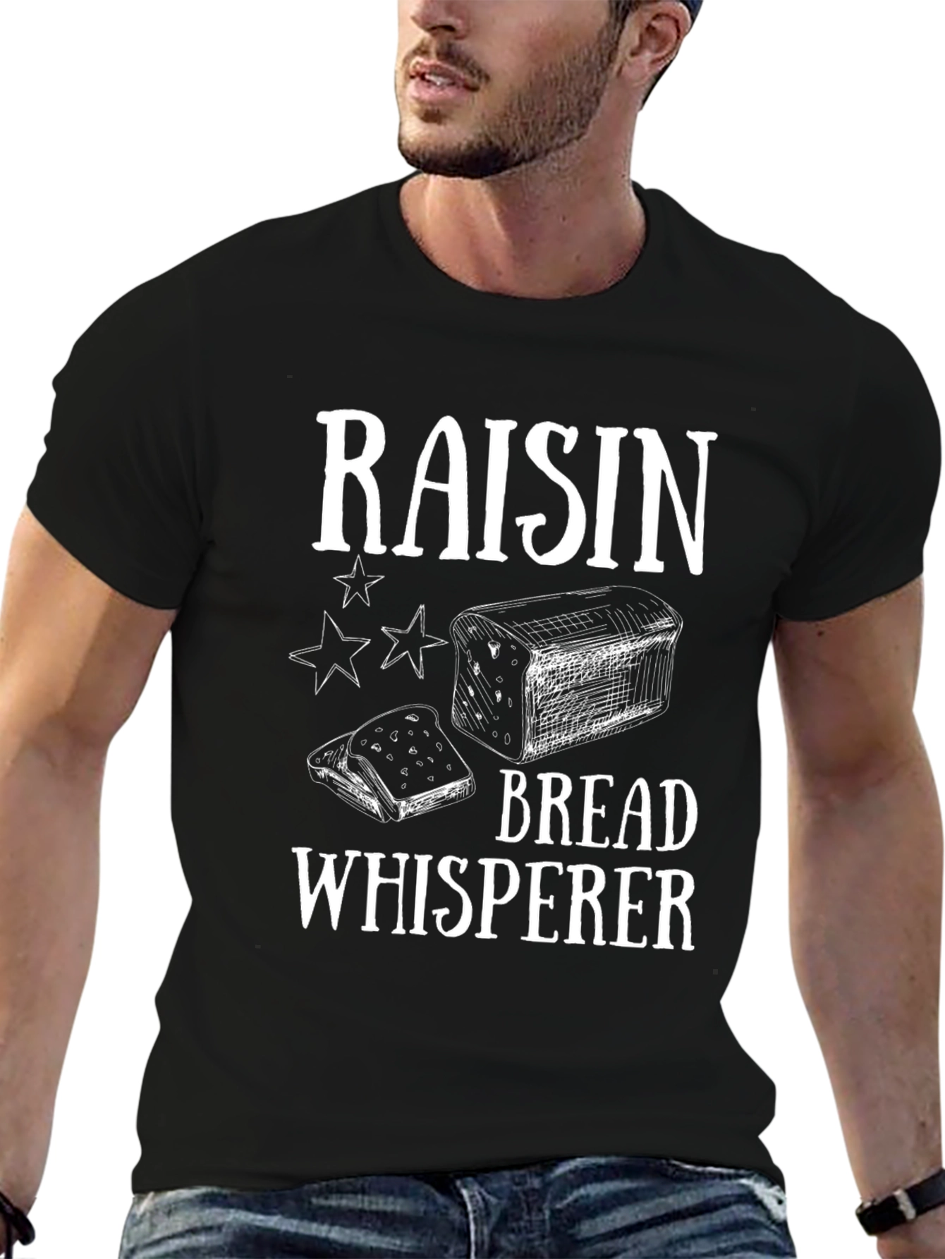 Raisin Bread Whisperer Black Graphic T-Shirt