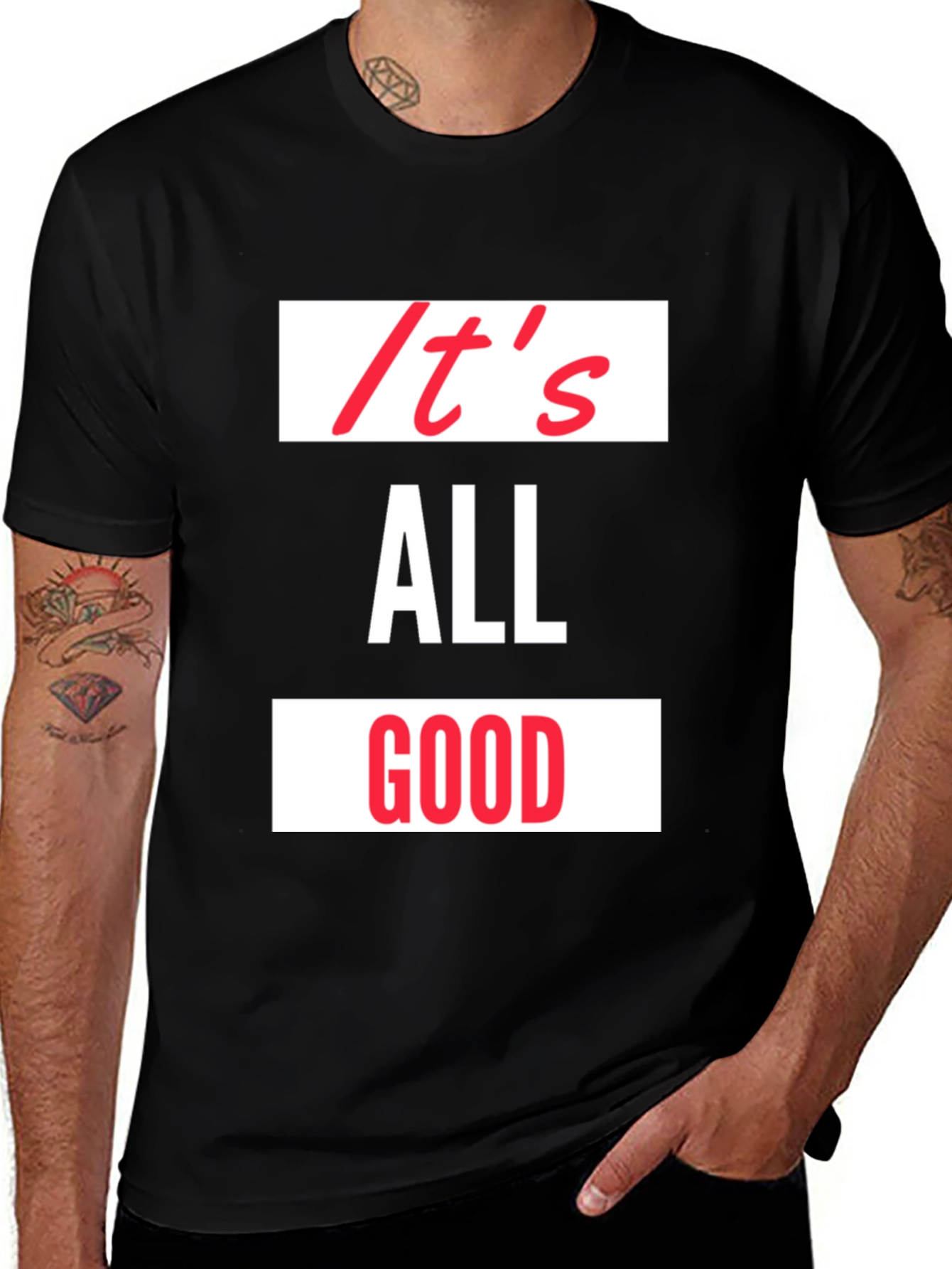 Its All Good Graphic Tee - Black Casual Shirt
