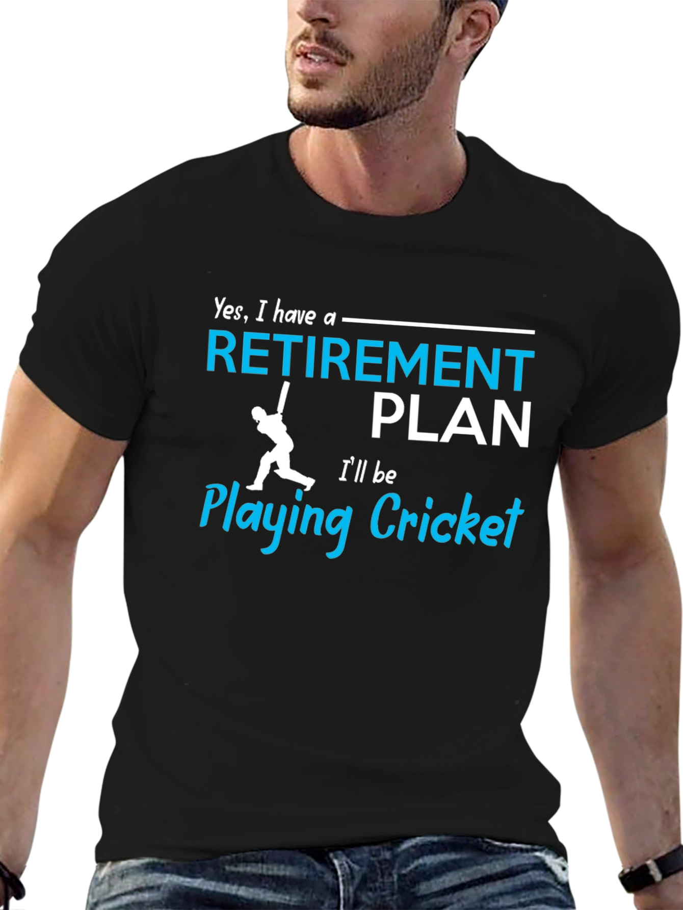 Retirement Plan Cricket Player Graphic Tee