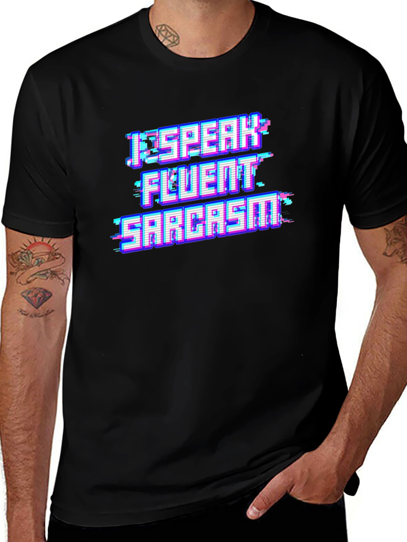 I Speak Fluent Sarcasm Black T-Shirt