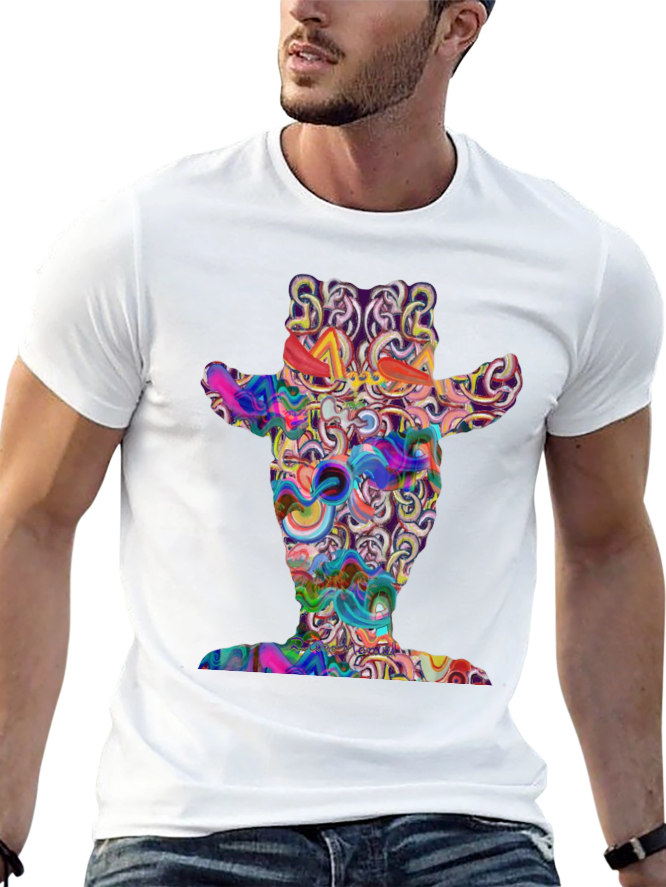 Psychedelic Cowboy Black T-Shirt