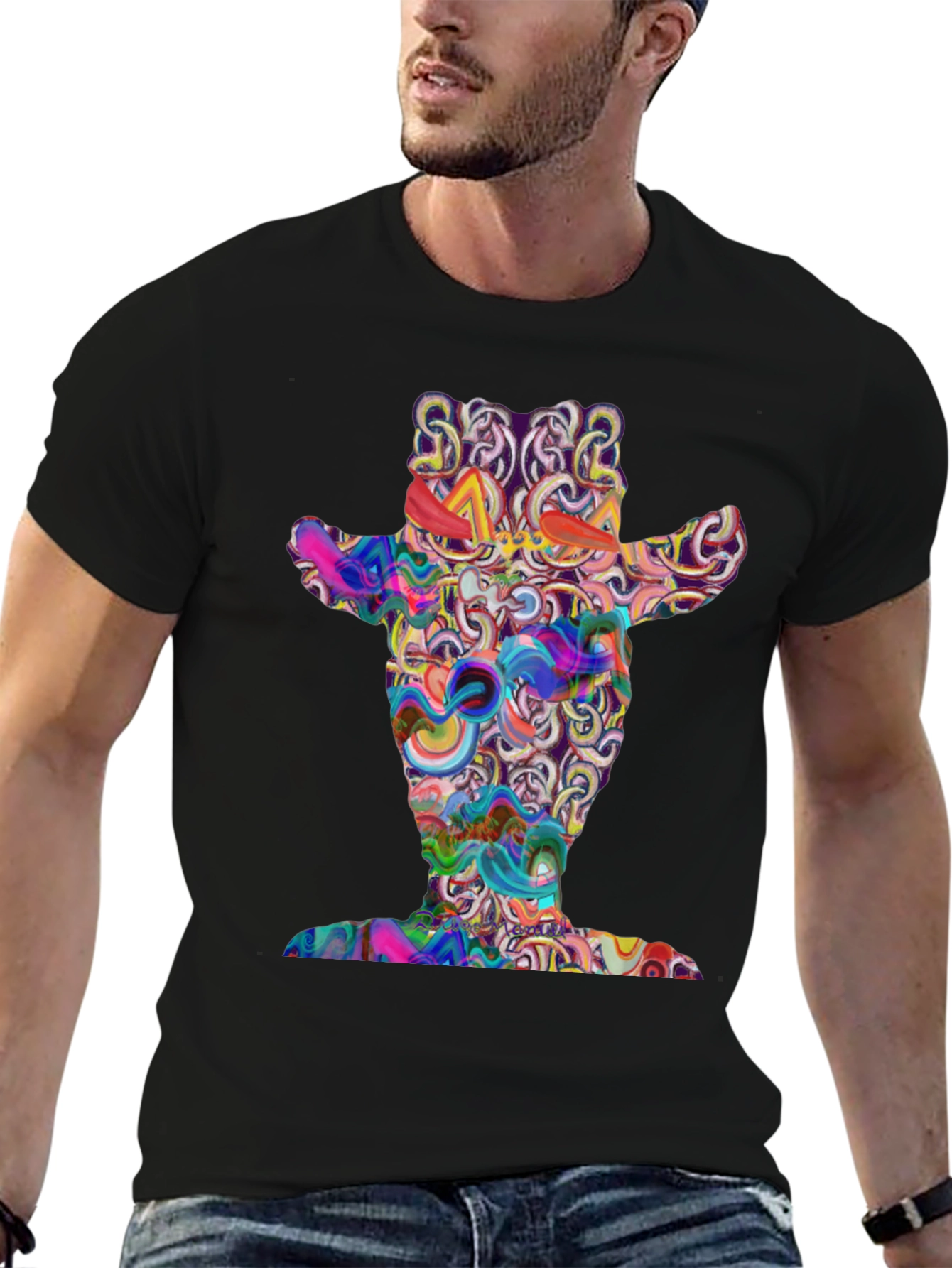 Psychedelic Cowboy Black T-Shirt