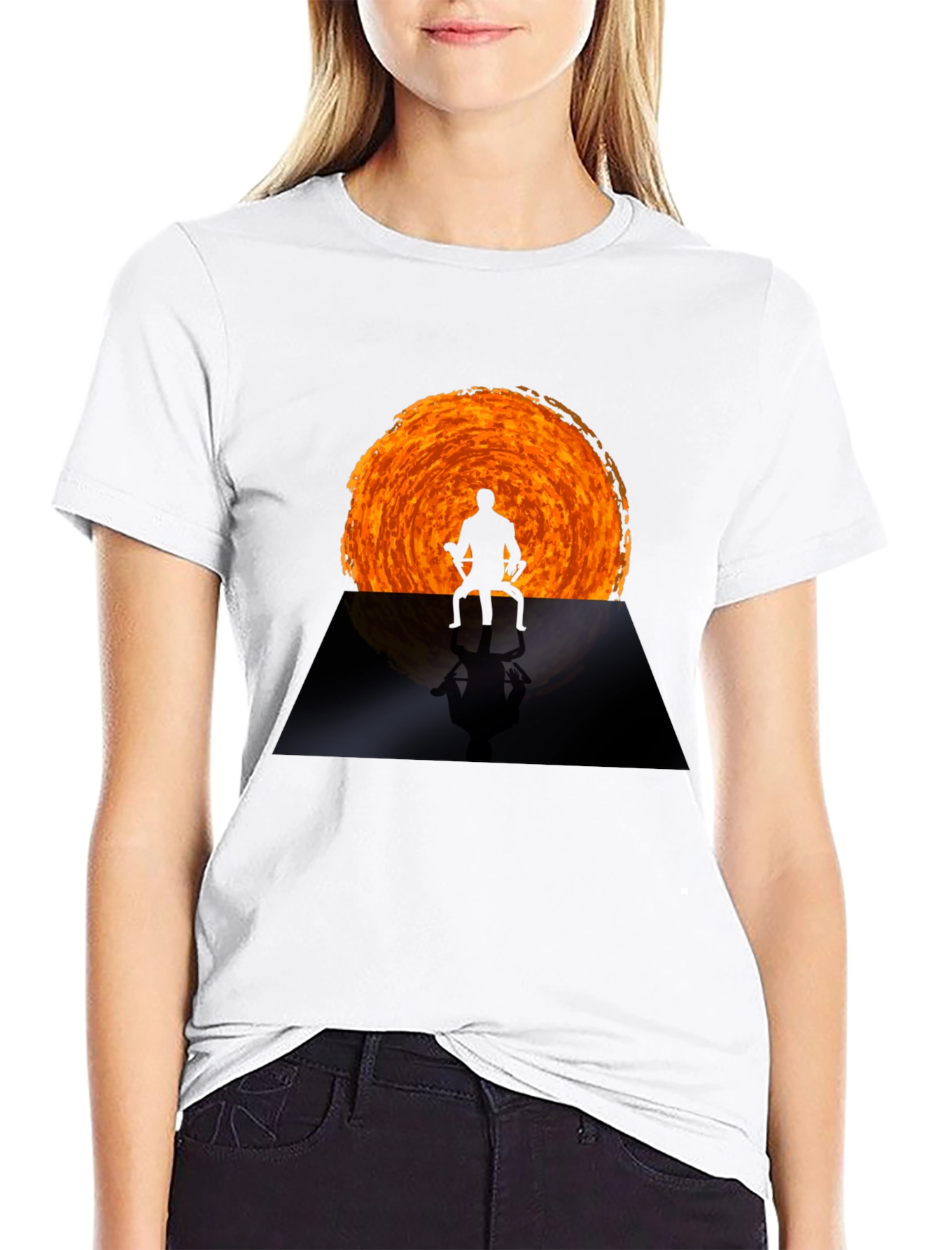 Enlightened Silhouette Graphic T-Shirt - Black