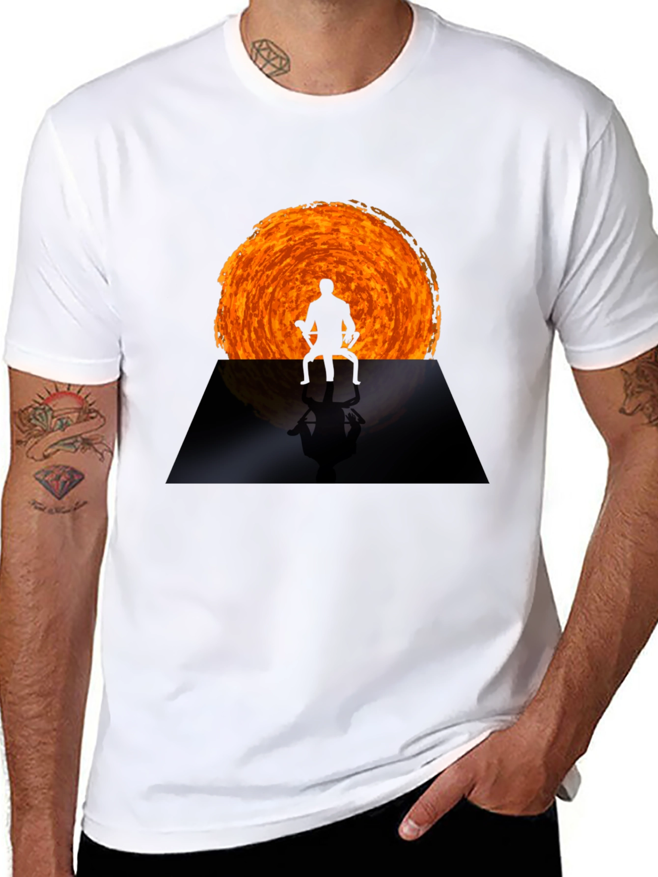 Enlightened Silhouette Graphic T-Shirt - Black
