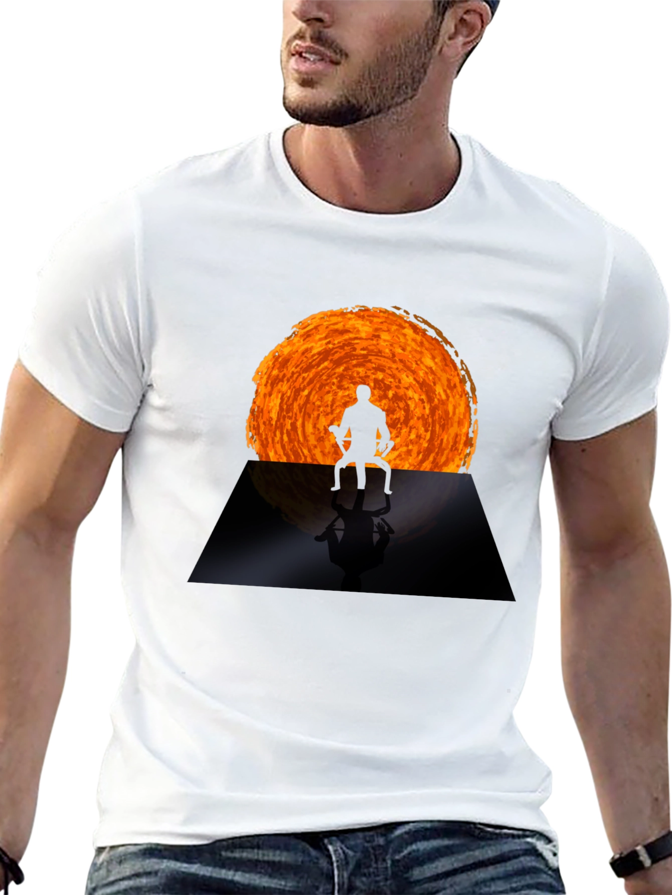Enlightened Silhouette Graphic T-Shirt - Black