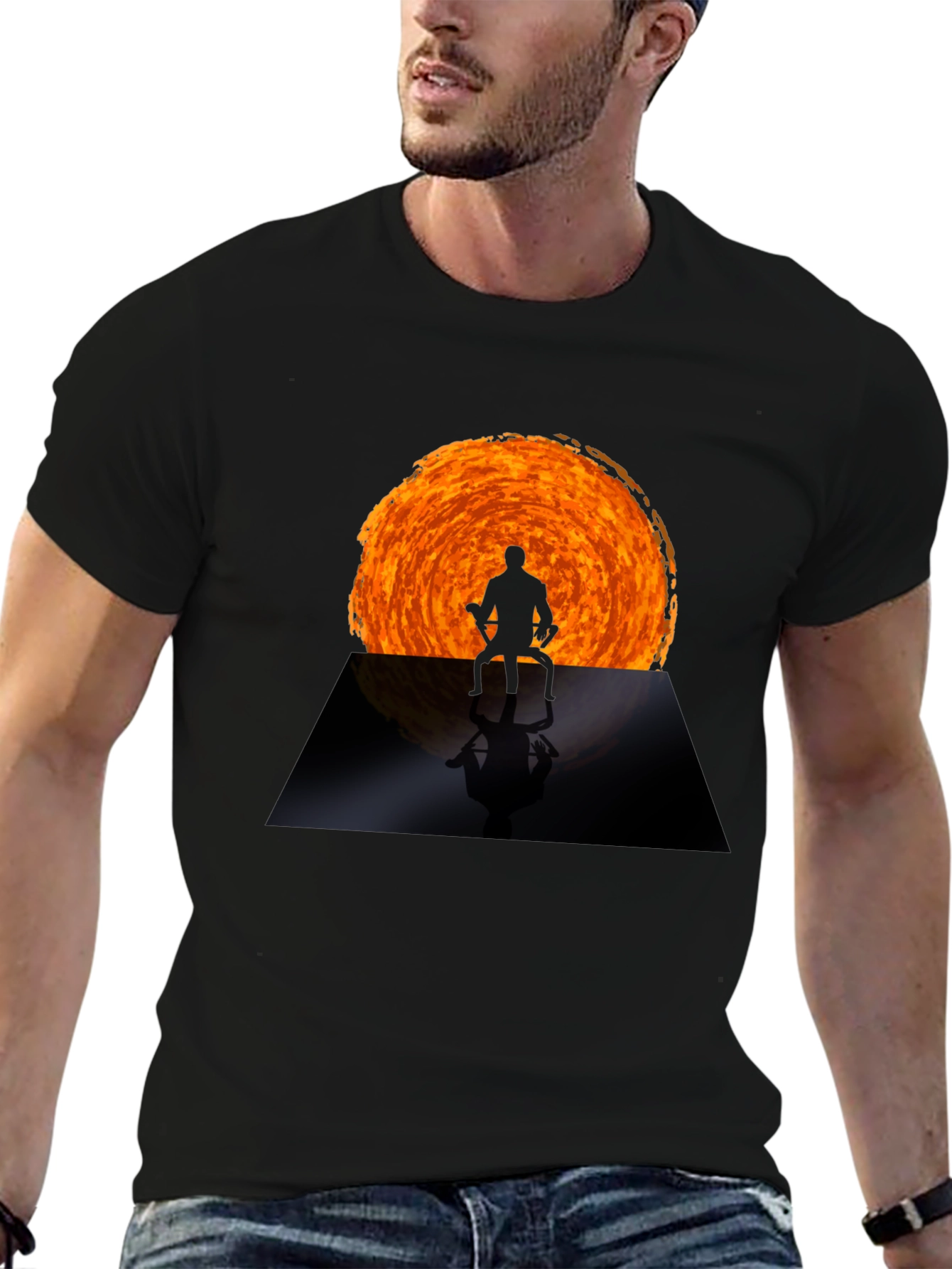 Enlightened Silhouette Graphic T-Shirt - Black