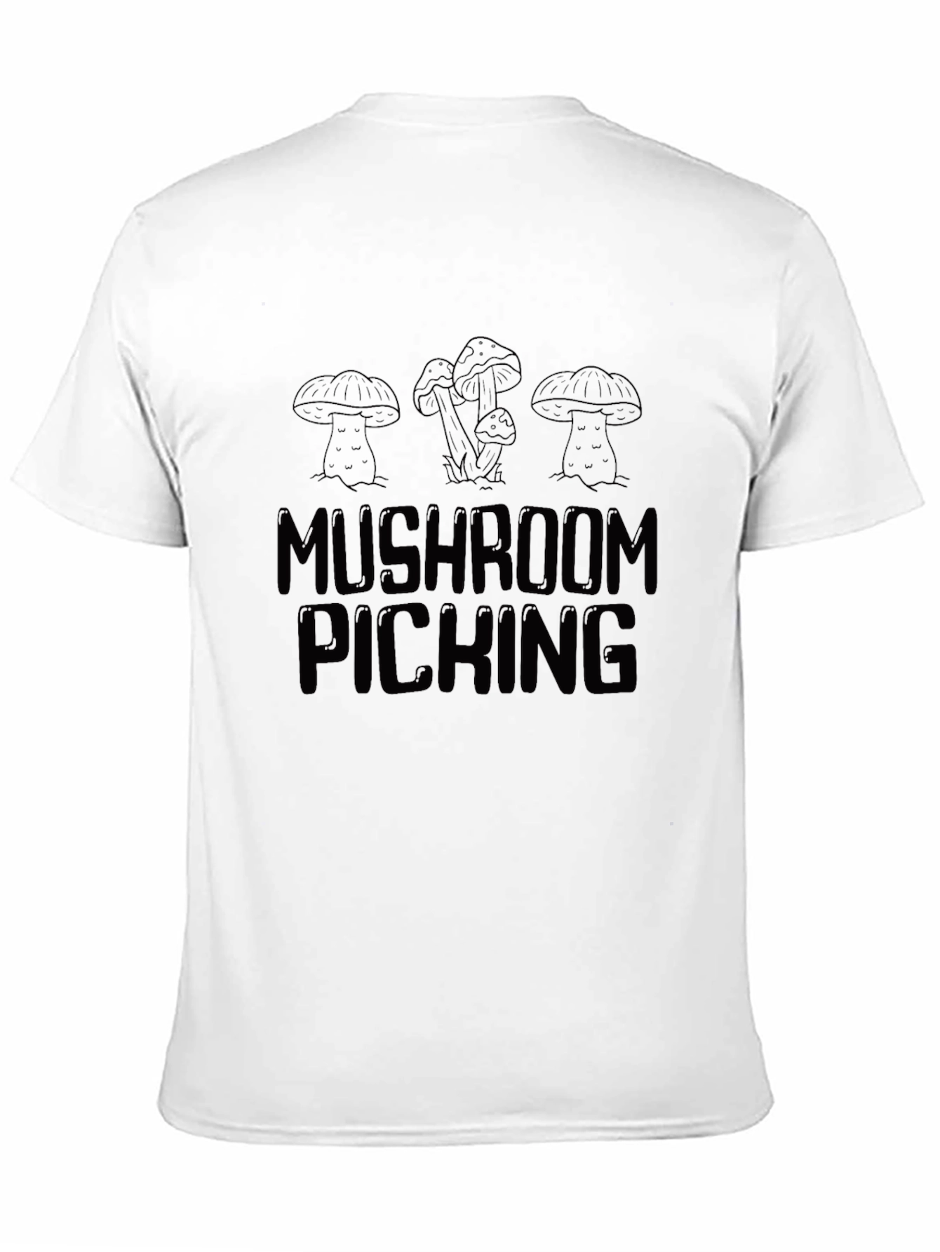 Mushroom Picking Graphic Tee - Black Cotton T-Shirt