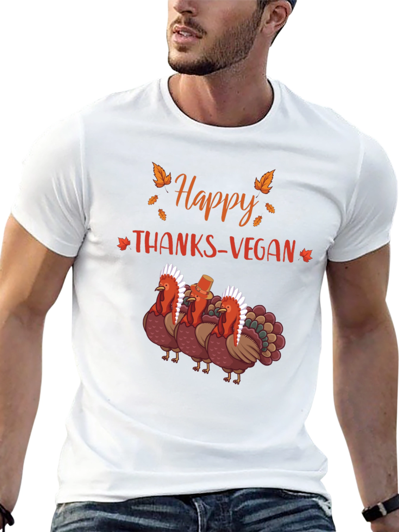 Happy Thanks-Vegan T-Shirt