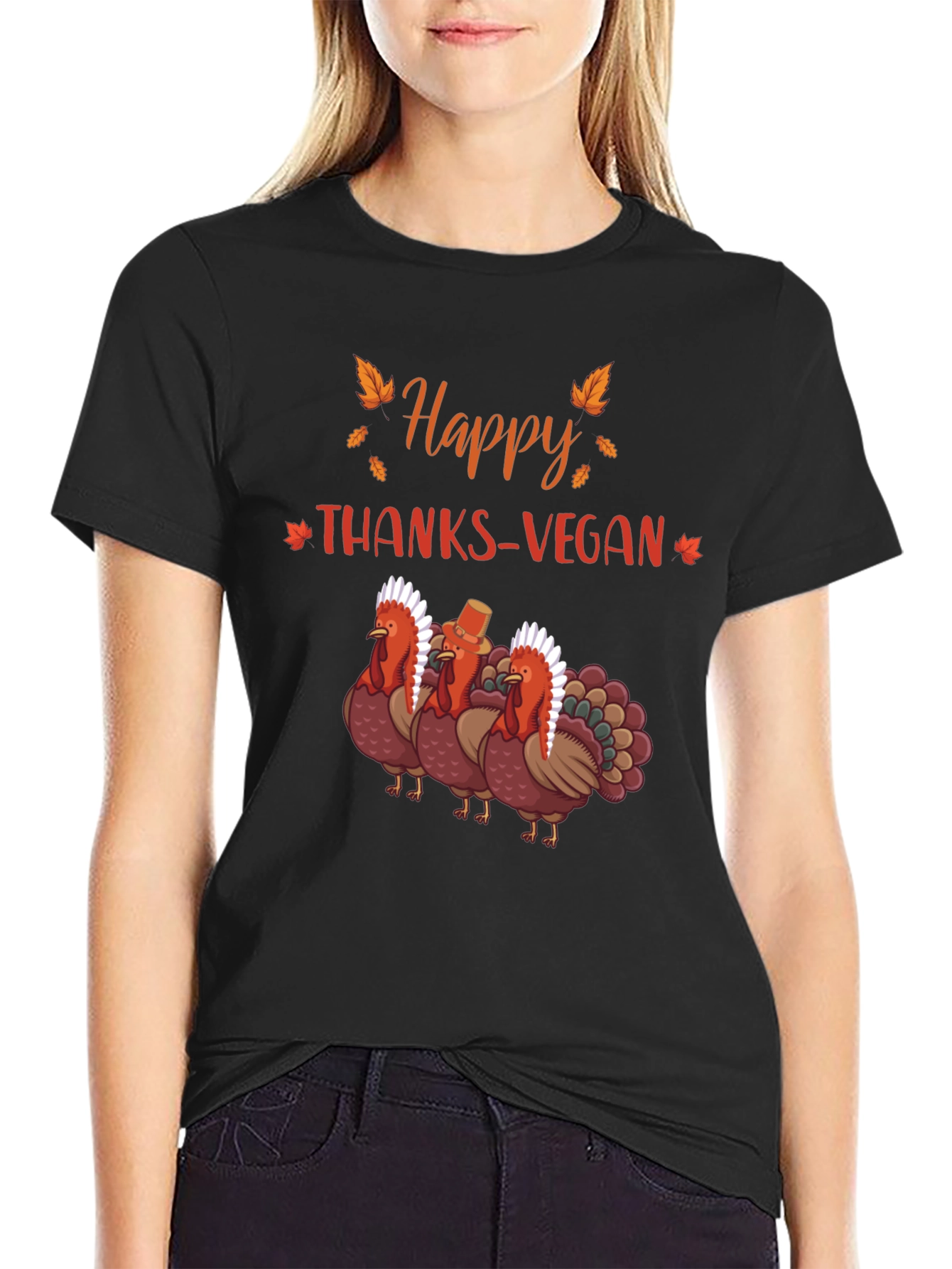 Happy Thanks-Vegan T-Shirt